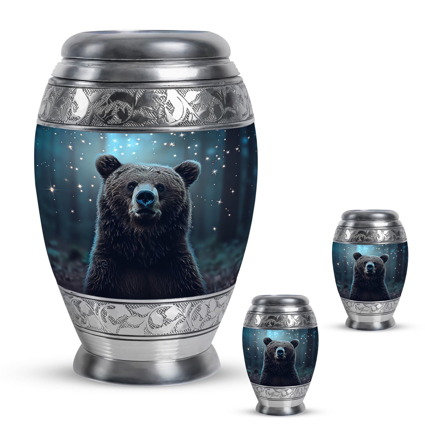 Personalized Bear Keepsake Urn for Human Ashes - 10-inch, 200 cu in - Yatskia