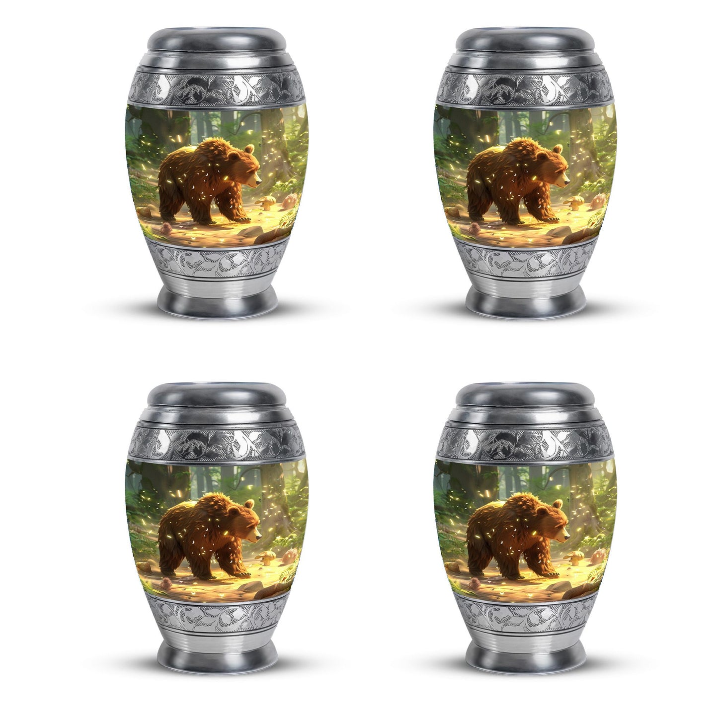 Personalized Bear Cremation Urn for Human Ashes - 10-inch, 200 cu in - Yatskia