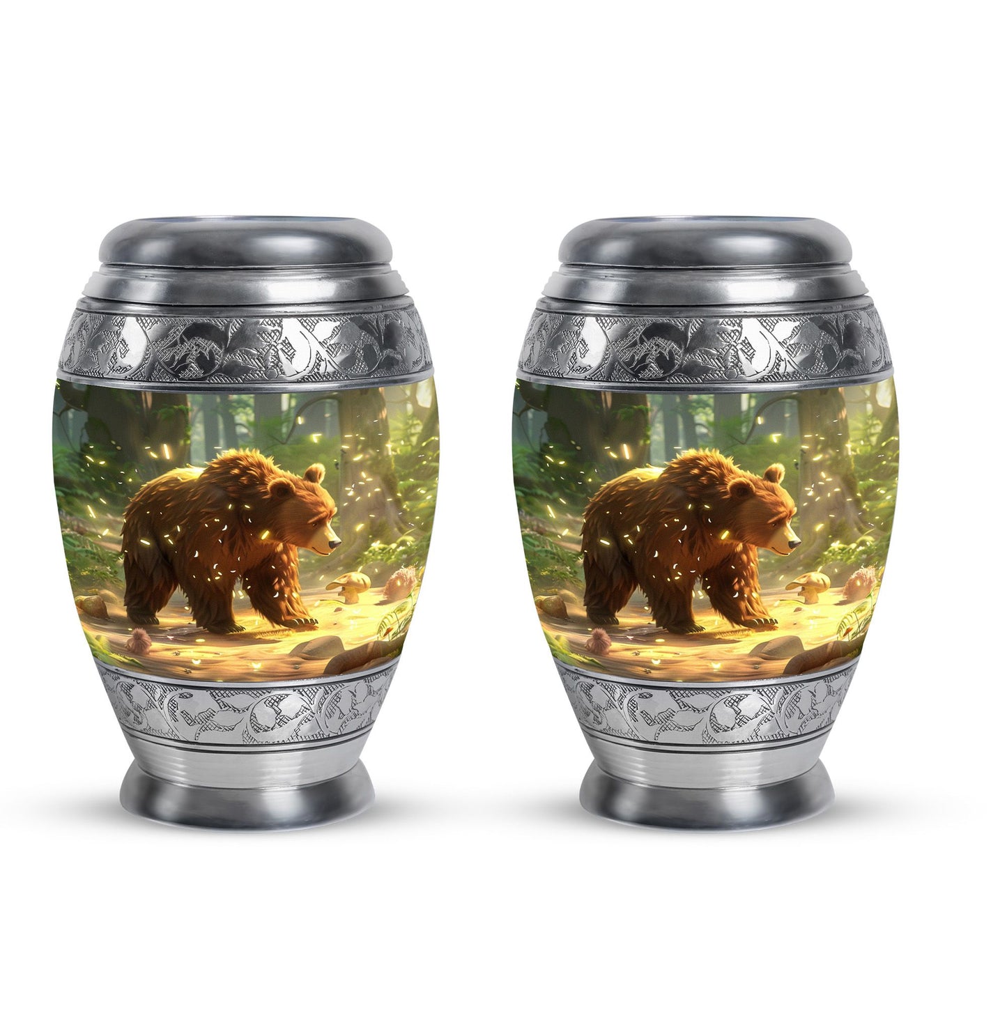Personalized Bear Cremation Urn for Human Ashes - 10-inch, 200 cu in - Yatskia