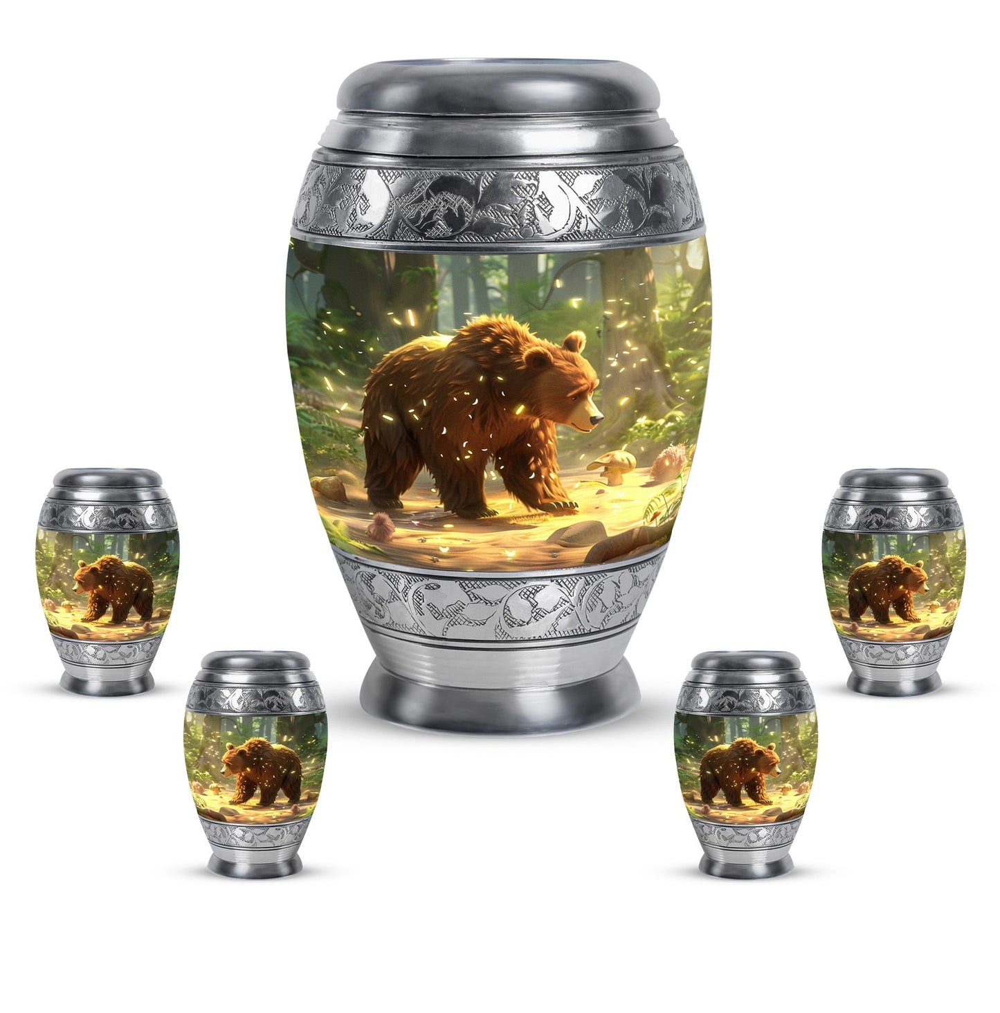 Personalized Bear Cremation Urn for Human Ashes - 10-inch, 200 cu in - Yatskia