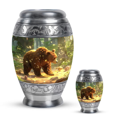 Personalized Bear Cremation Urn for Human Ashes - 10-inch, 200 cu in - Yatskia