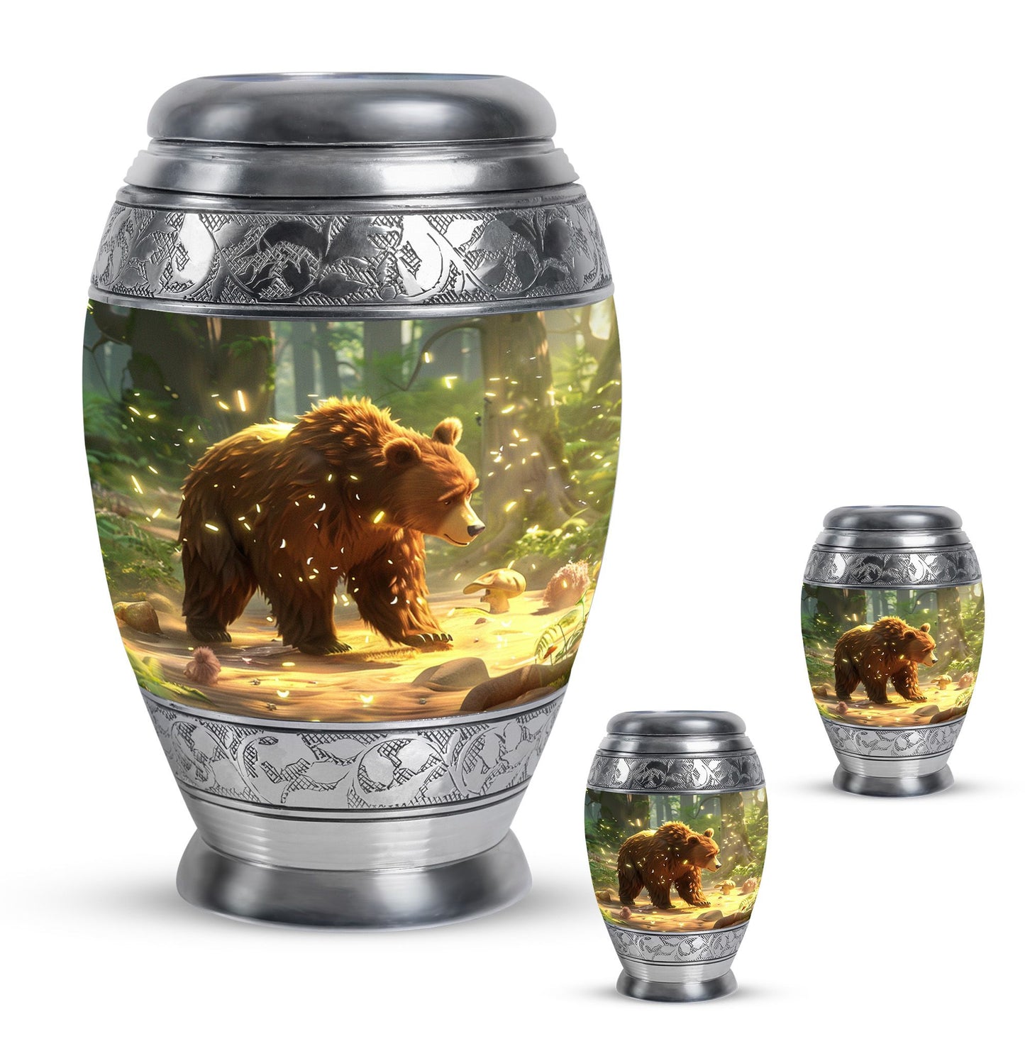 Personalized Bear Cremation Urn for Human Ashes - 10-inch, 200 cu in - Yatskia