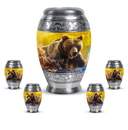 Personalized Bear Cremation Urn for Mom - 10-inch, 200 cu in - Yatskia