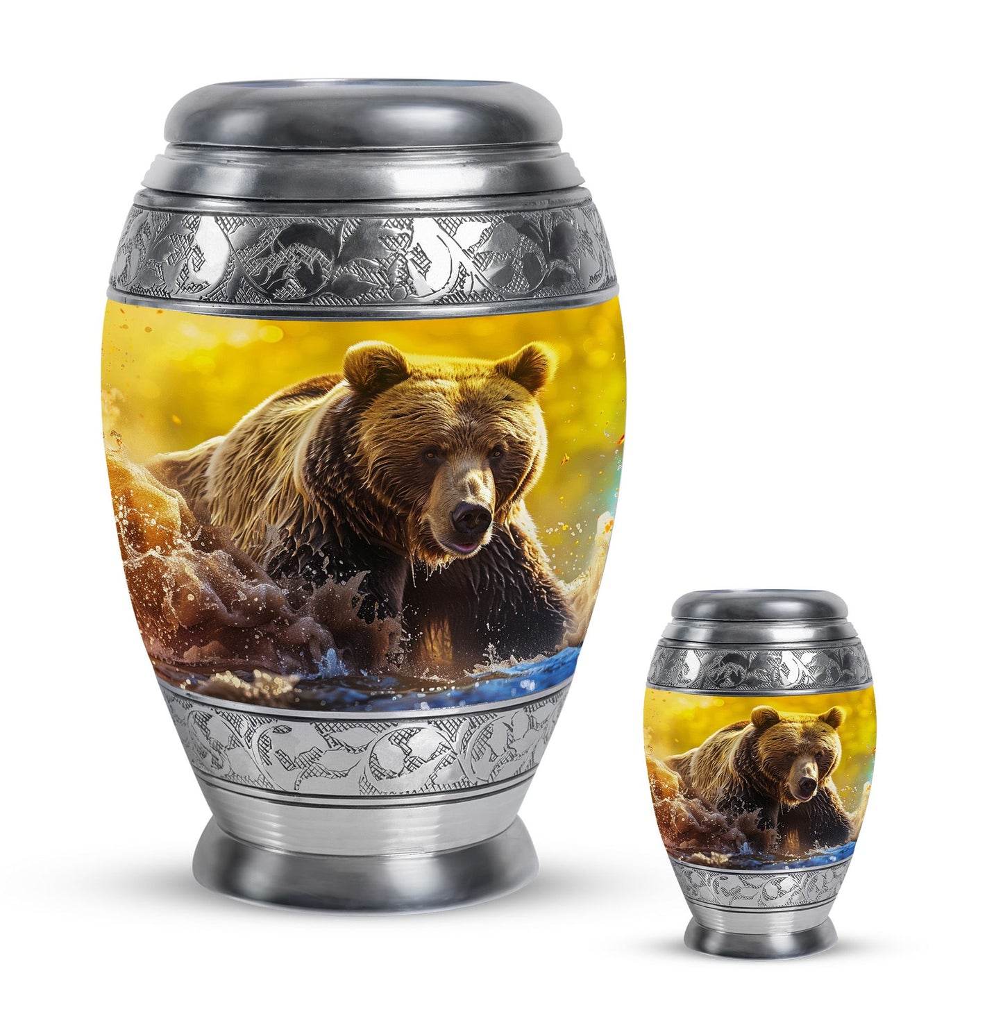 Personalized Bear Cremation Urn for Mom - 10-inch, 200 cu in - Yatskia
