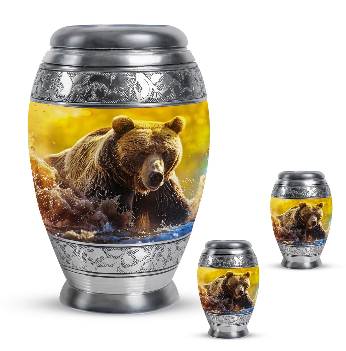 Personalized Bear Cremation Urn for Mom - 10-inch, 200 cu in - Yatskia