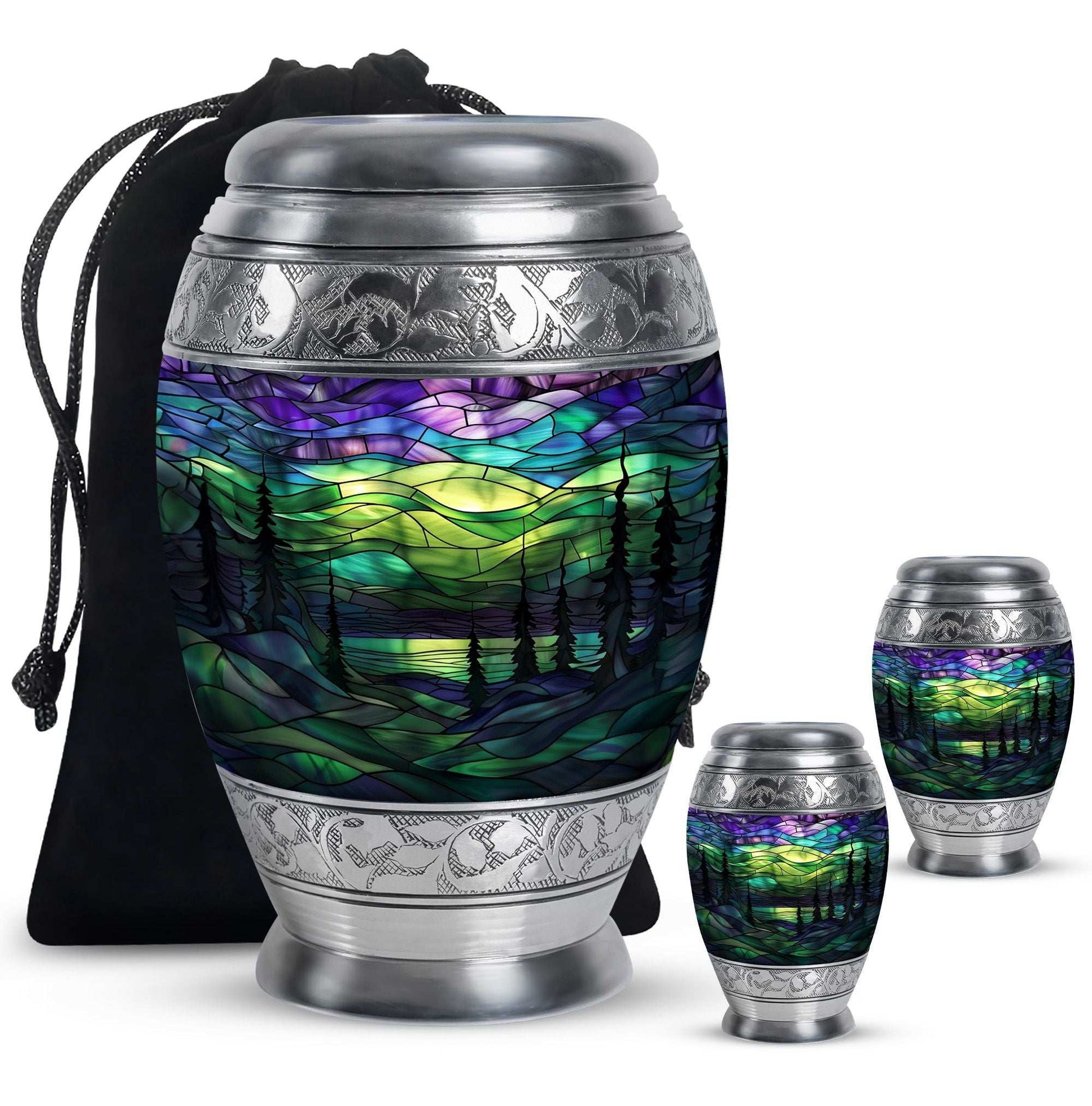 Northern Lights Urn For Human Ashes - Adult Urns For Men & Women