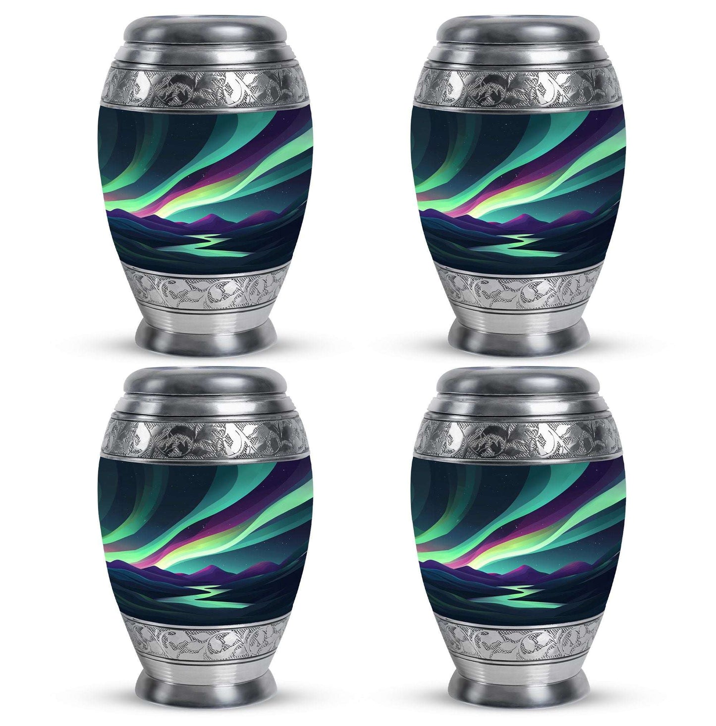 Northern Lights Funeral Urns - Large Decorative Urn For Male & Female
