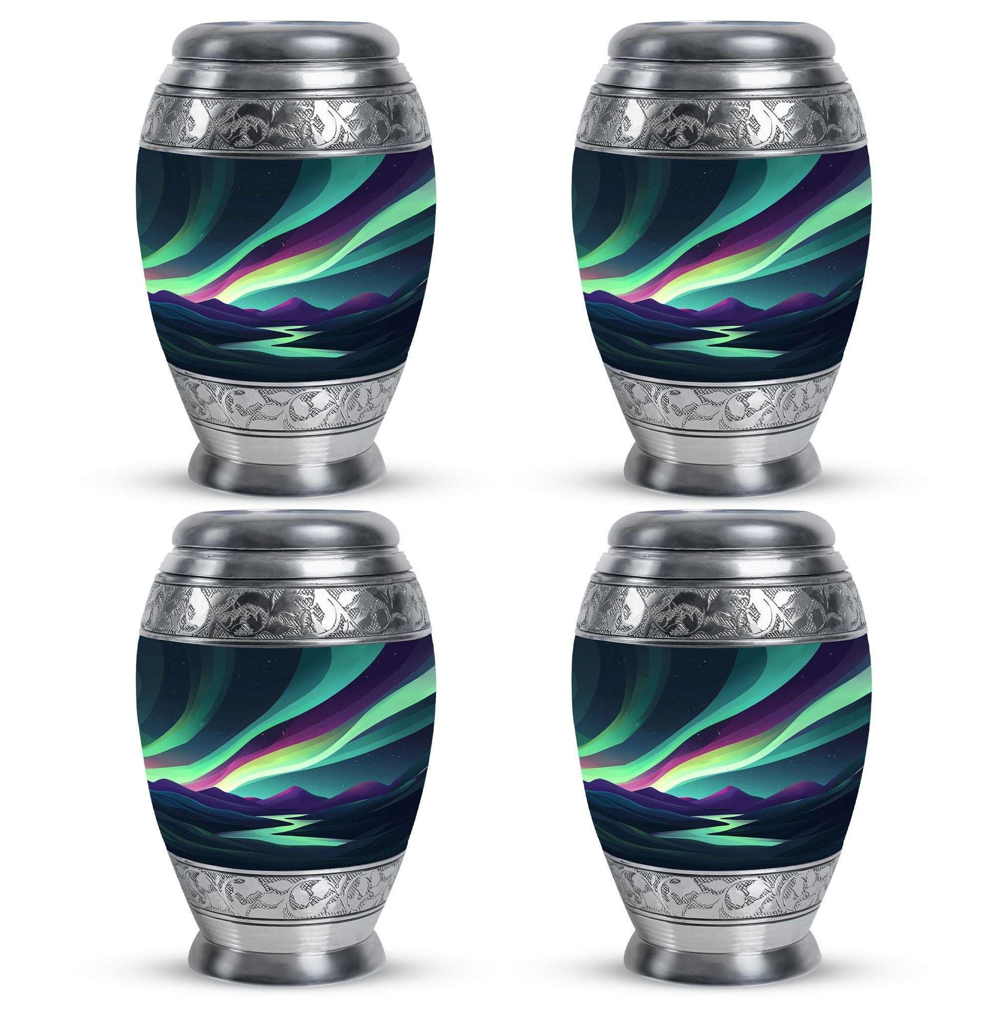 Northern Lights Funeral Urns - Large Decorative Urn For Male & Female