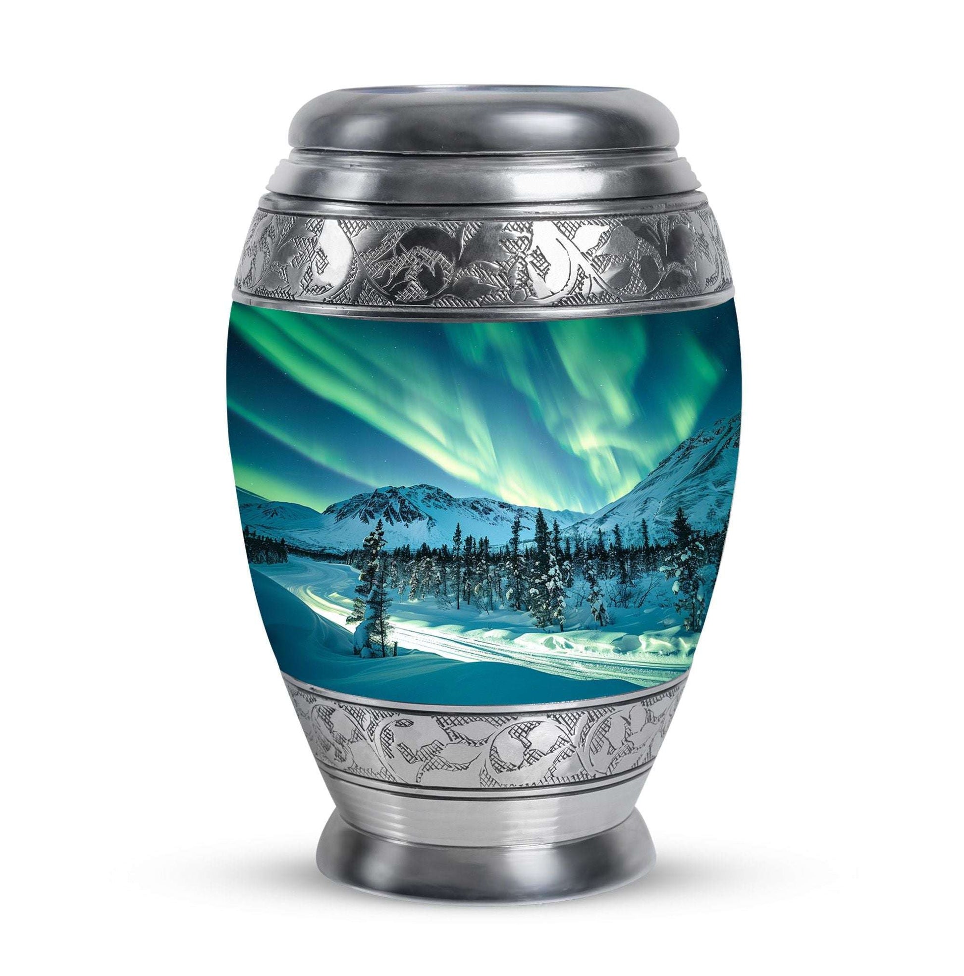 Northern Lights Large Urn For Ashes  - Cremation Urns For Man & Women