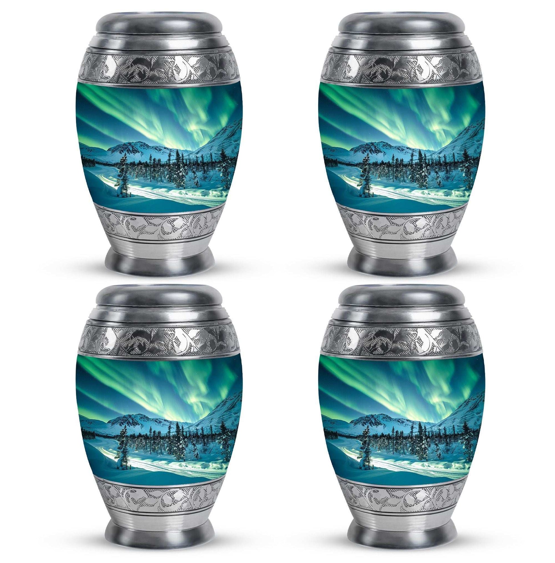Northern Lights Large Urn For Ashes  - Cremation Urns For Man & Women