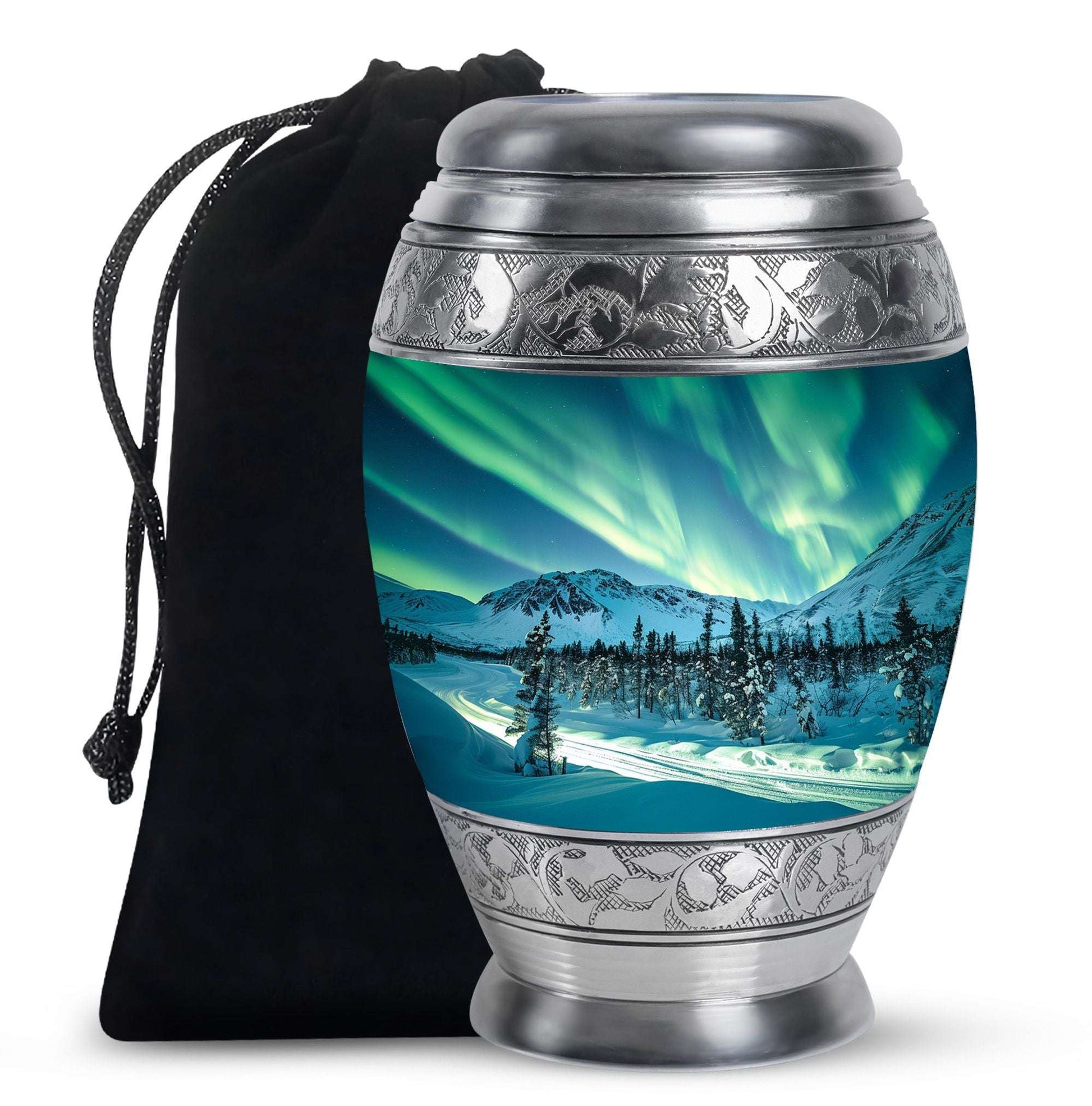 Northern Lights Large Urn For Ashes  - Cremation Urns For Man & Women