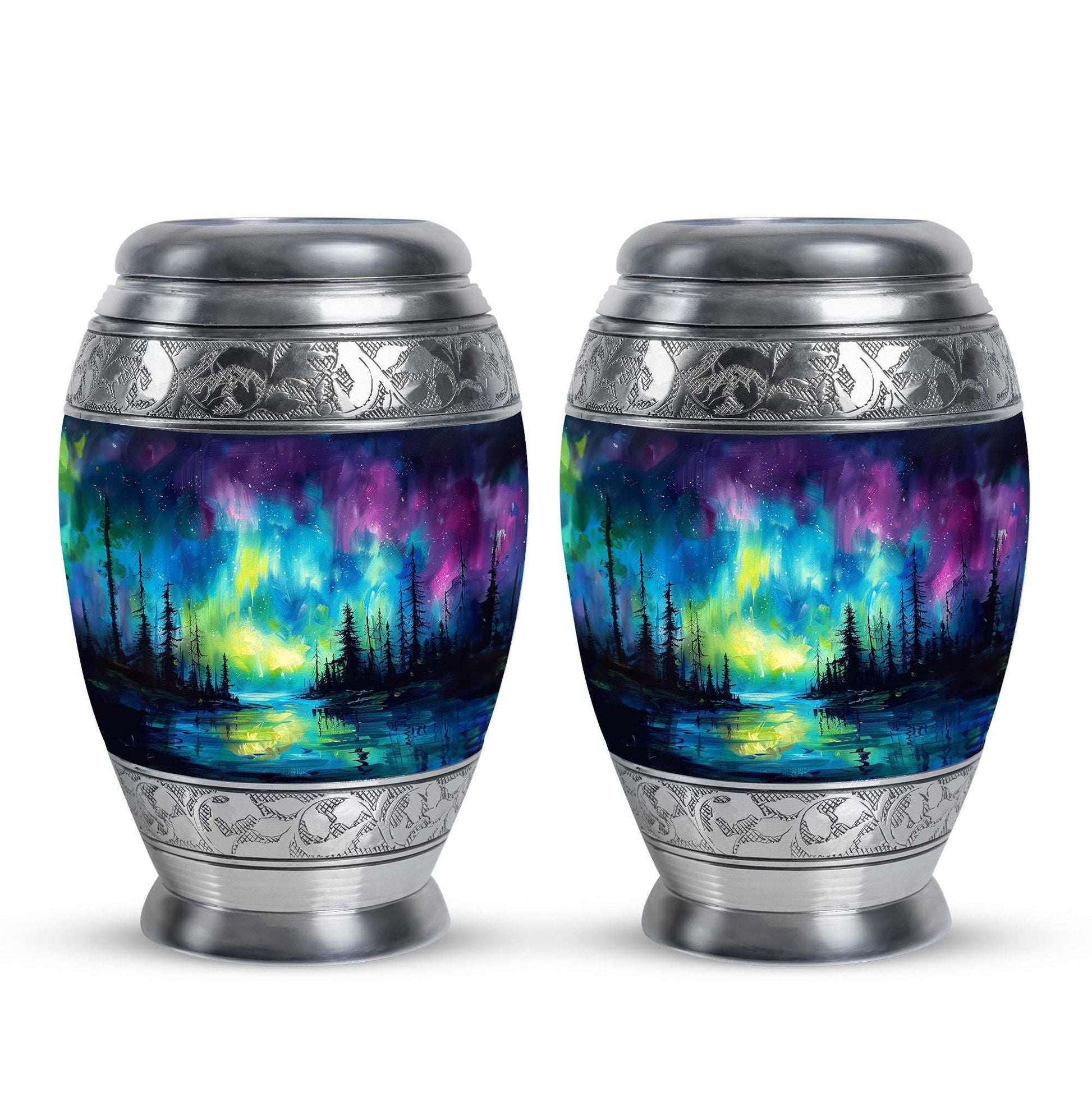 Northern Lights Cremation Urns For Human Ashes - Urn Keepsake Set