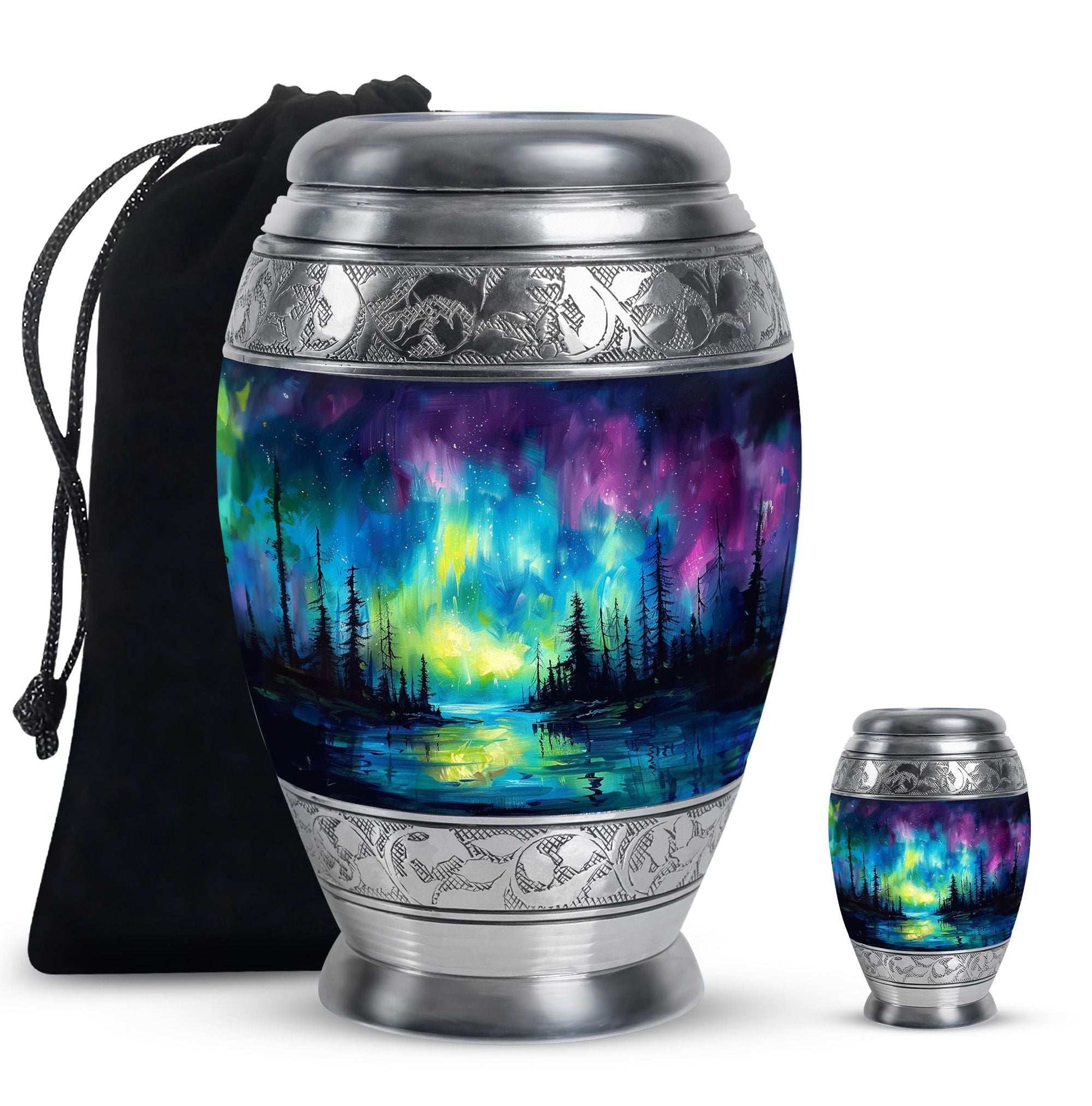 Northern Lights Cremation Urns For Human Ashes - Urn Keepsake Set