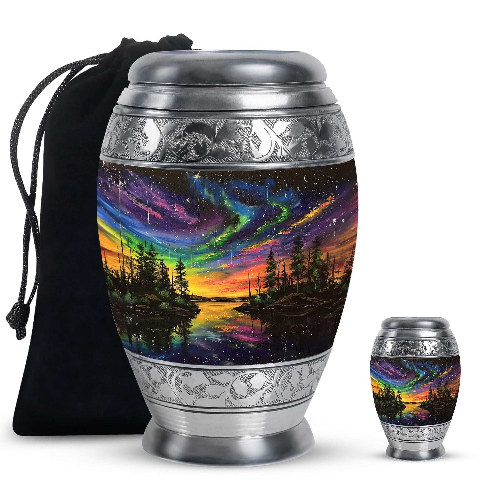 Northern Lights Urn For Human Ashes - Aurora Borealis Adult Large Urns