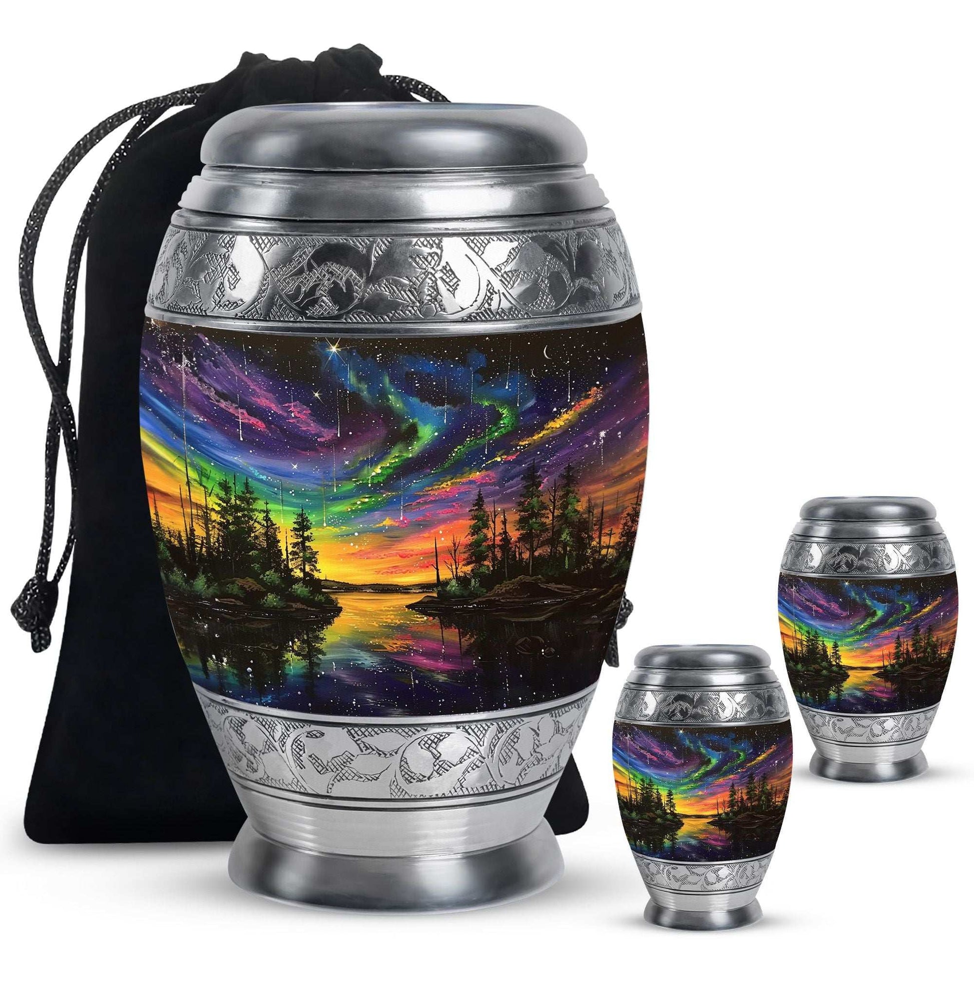 Northern Lights Urn For Human Ashes - Aurora Borealis Adult Large Urns