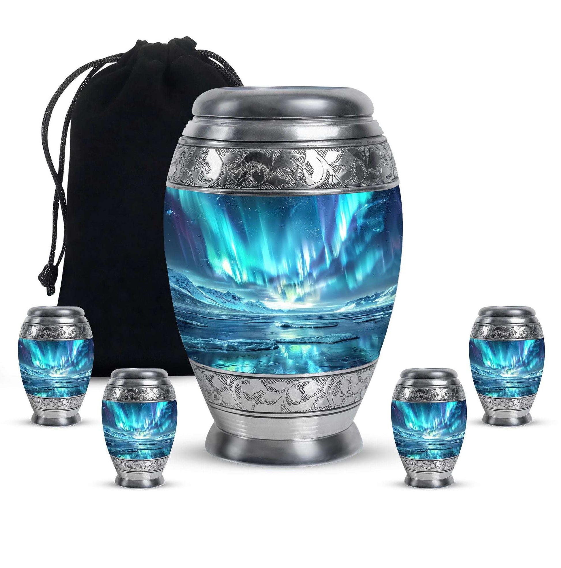 Northern Lights Mini Urns For Human Ashes Dad - Urns For Ashes Keepsake