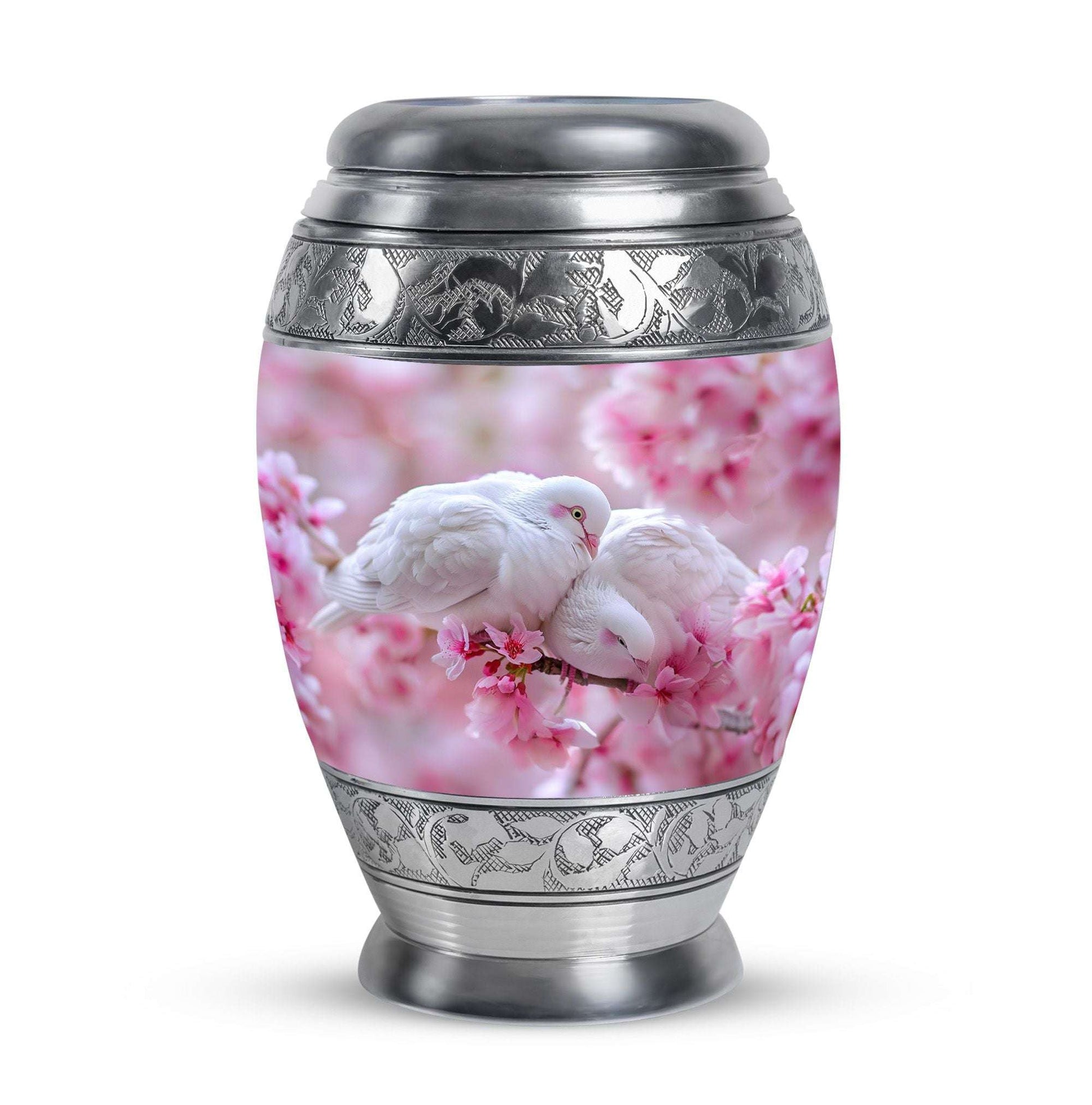 White Couple Dove Burial Urn - Cremation Urn For Loved Ones