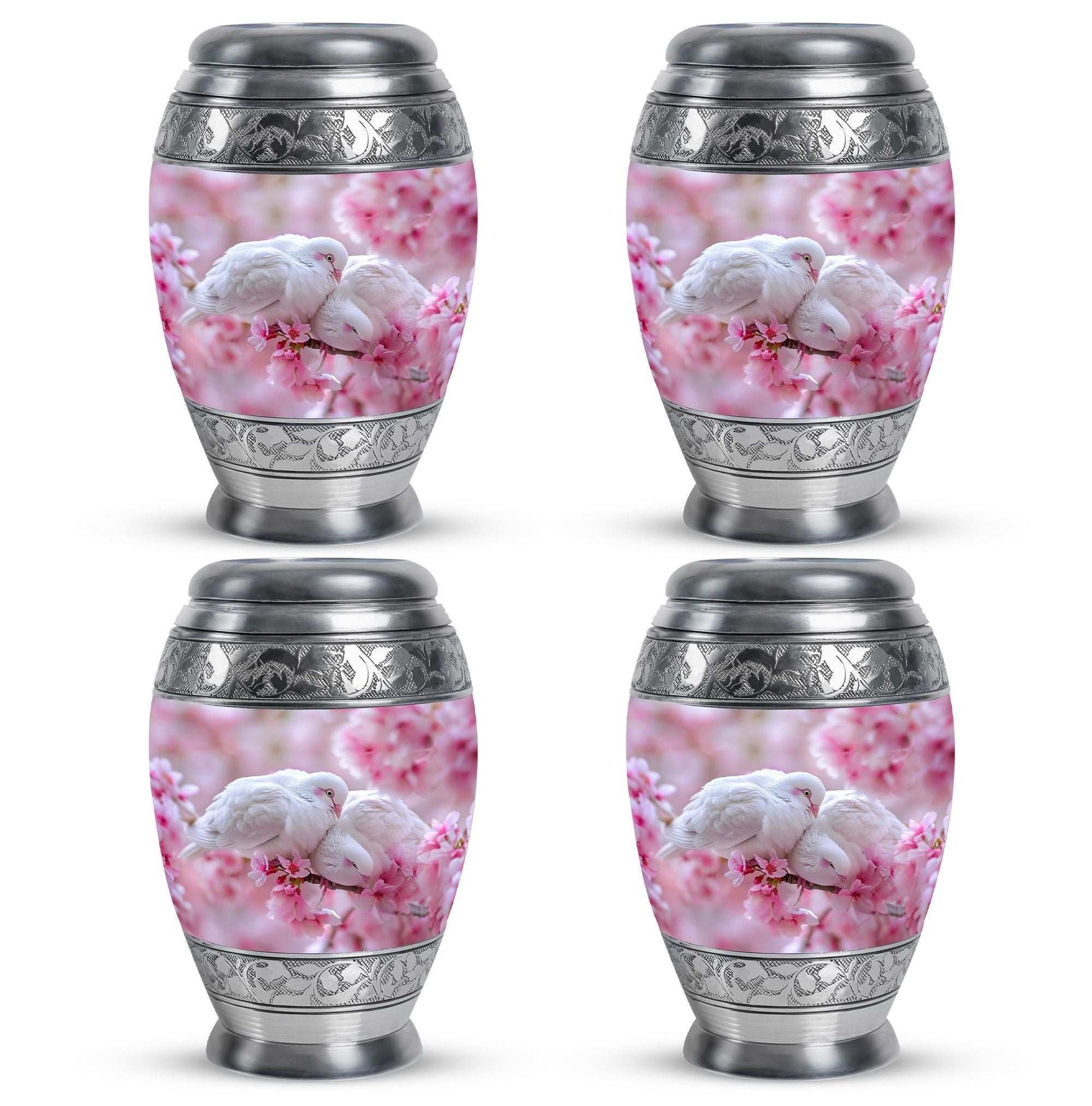 White Couple Dove Burial Urn - Cremation Urn For Loved Ones