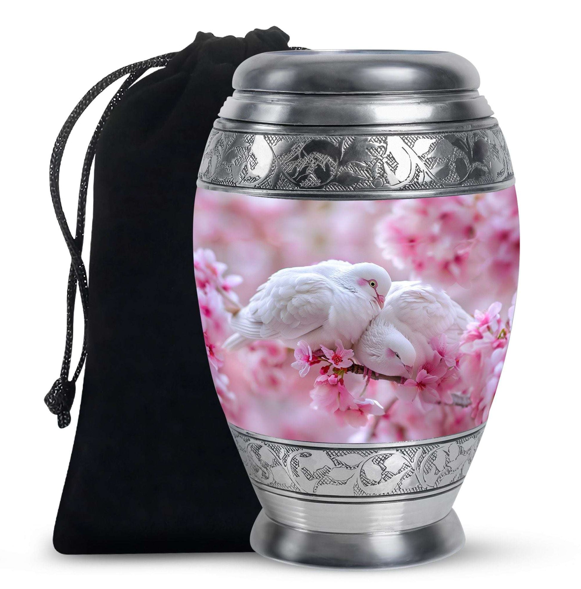 White Couple Dove Burial Urn - Cremation Urn For Loved Ones