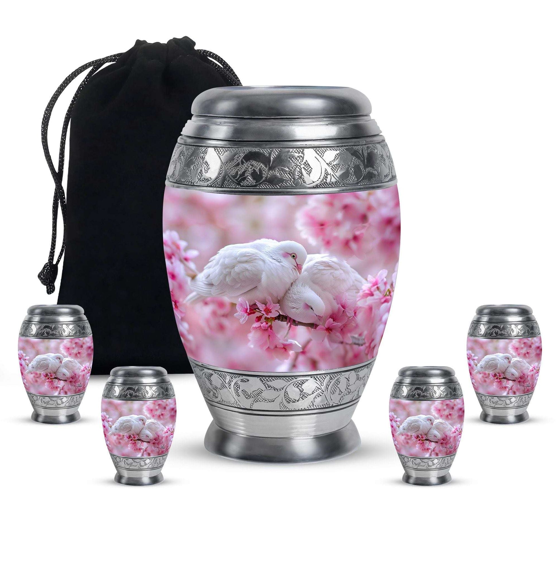 White Couple Dove Burial Urn - Cremation Urn For Loved Ones