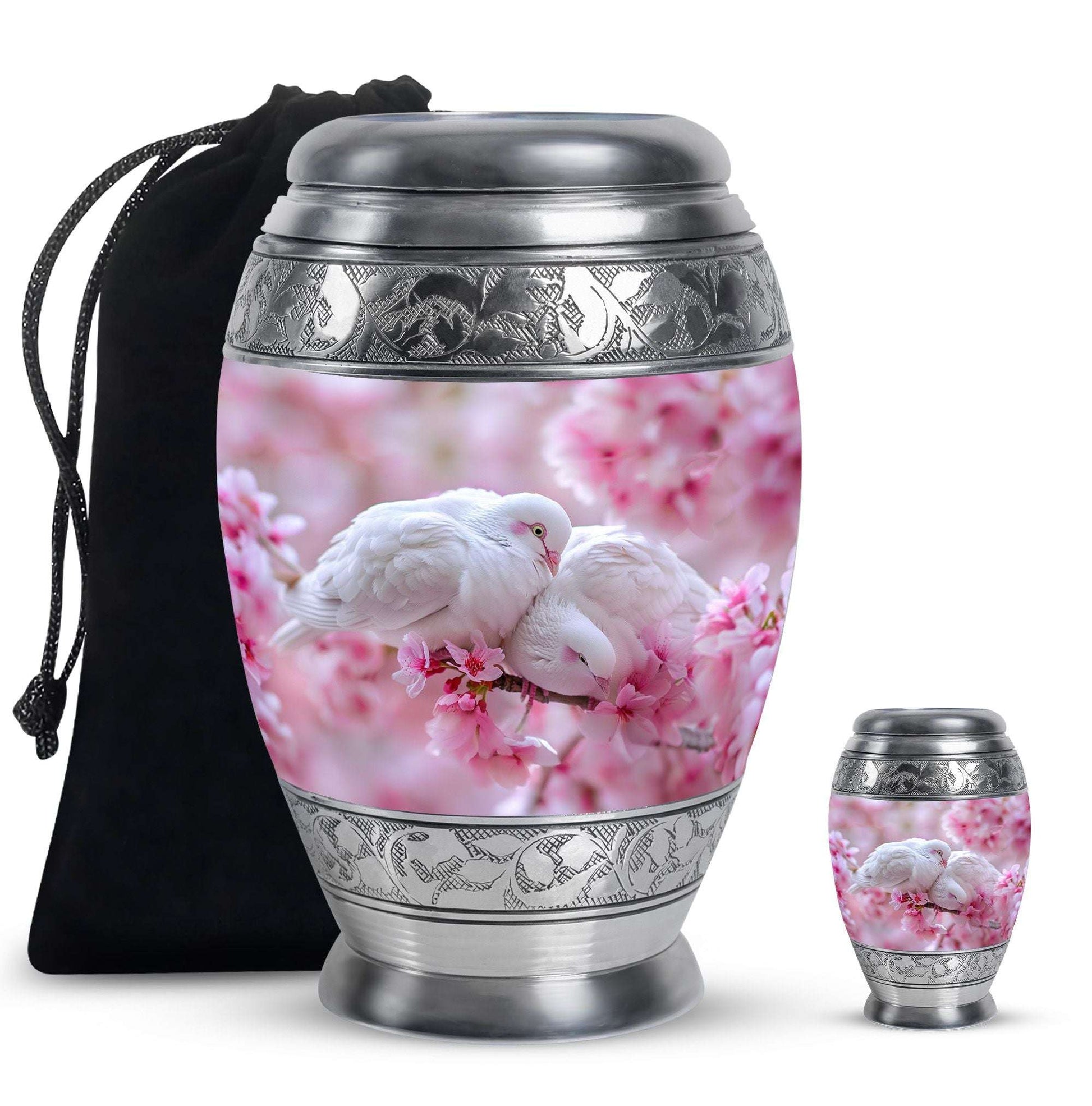 White Couple Dove Burial Urn - Cremation Urn For Loved Ones