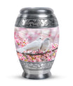 White Couple Dove Pink Urns For Loved Ones - Burial Urns For Couple