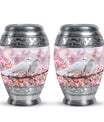 White Couple Dove Pink Urns For Loved Ones - Burial Urns For Couple