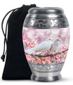 White Couple Dove Pink Urns For Loved Ones - Burial Urns For Couple