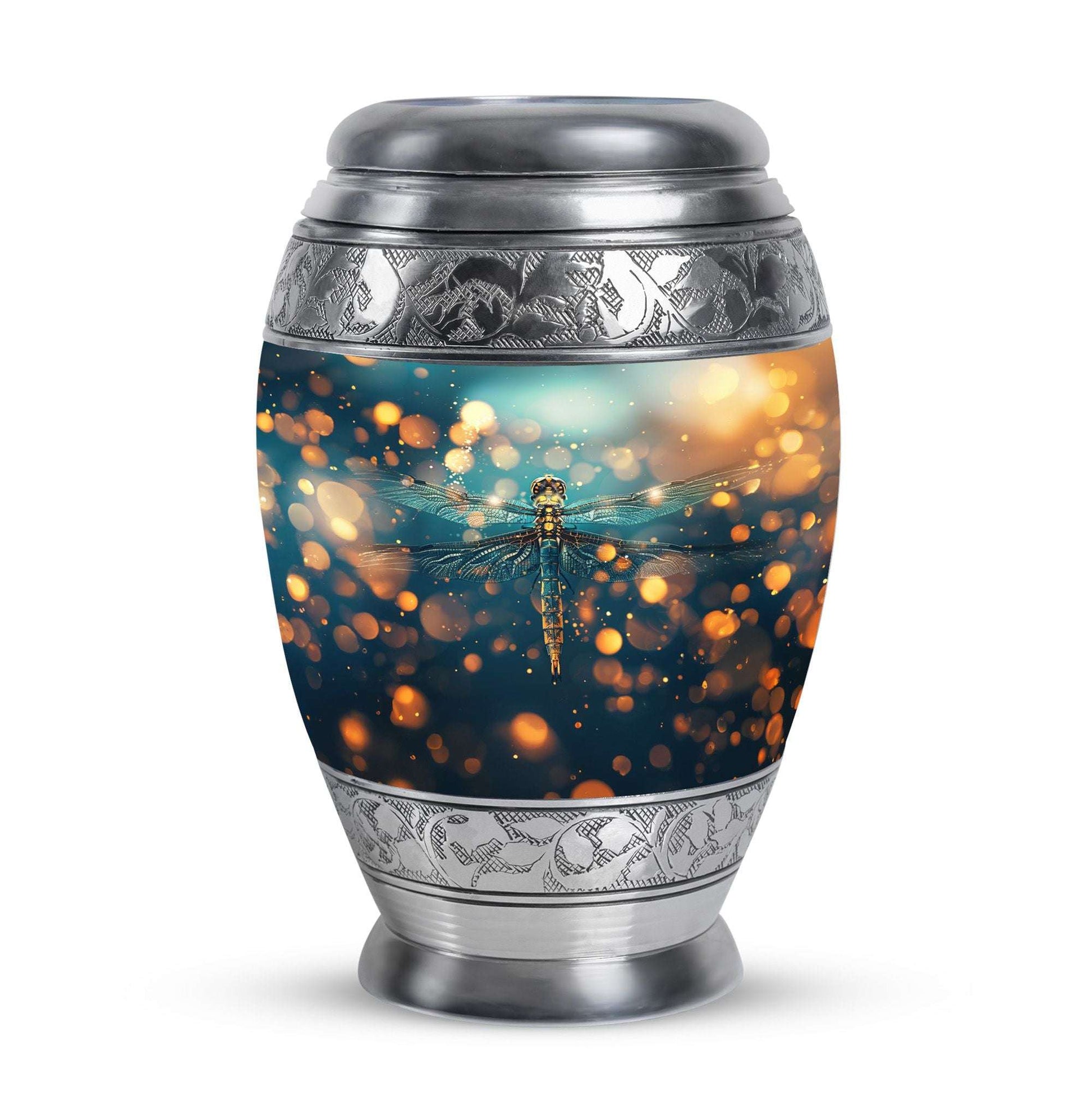 Green Dragonfly Burial Cremation Urns - Large Urn For Ashes For Women