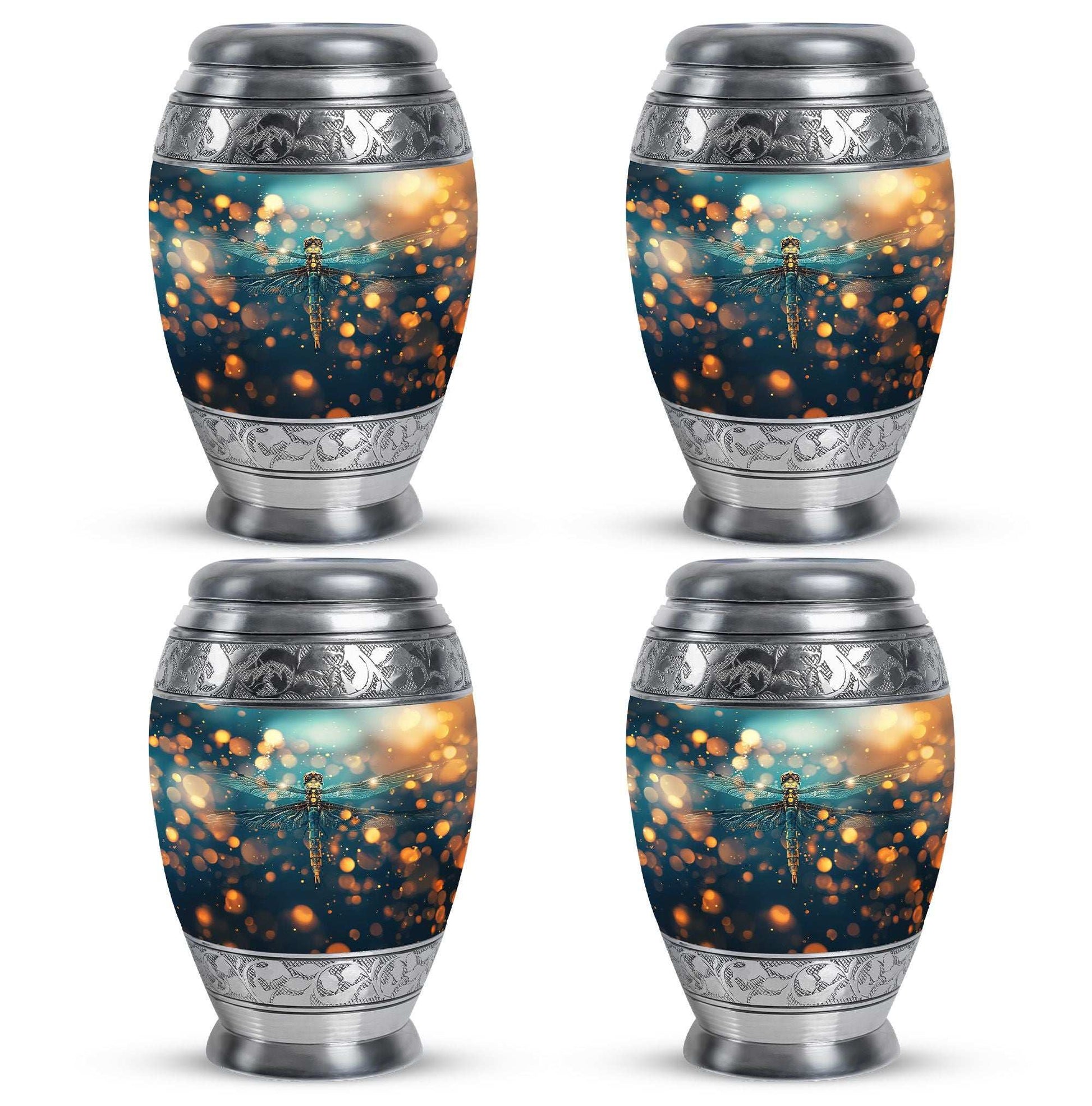 Green Dragonfly Burial Cremation Urns - Large Urn For Ashes For Women