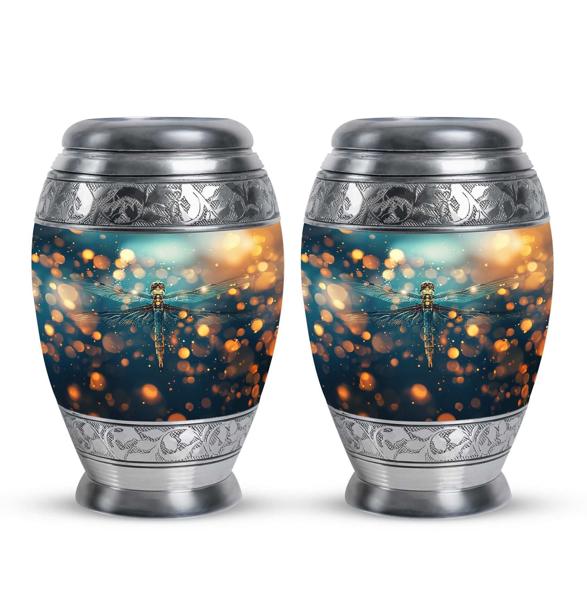 Green Dragonfly Burial Cremation Urns - Large Urn For Ashes For Women