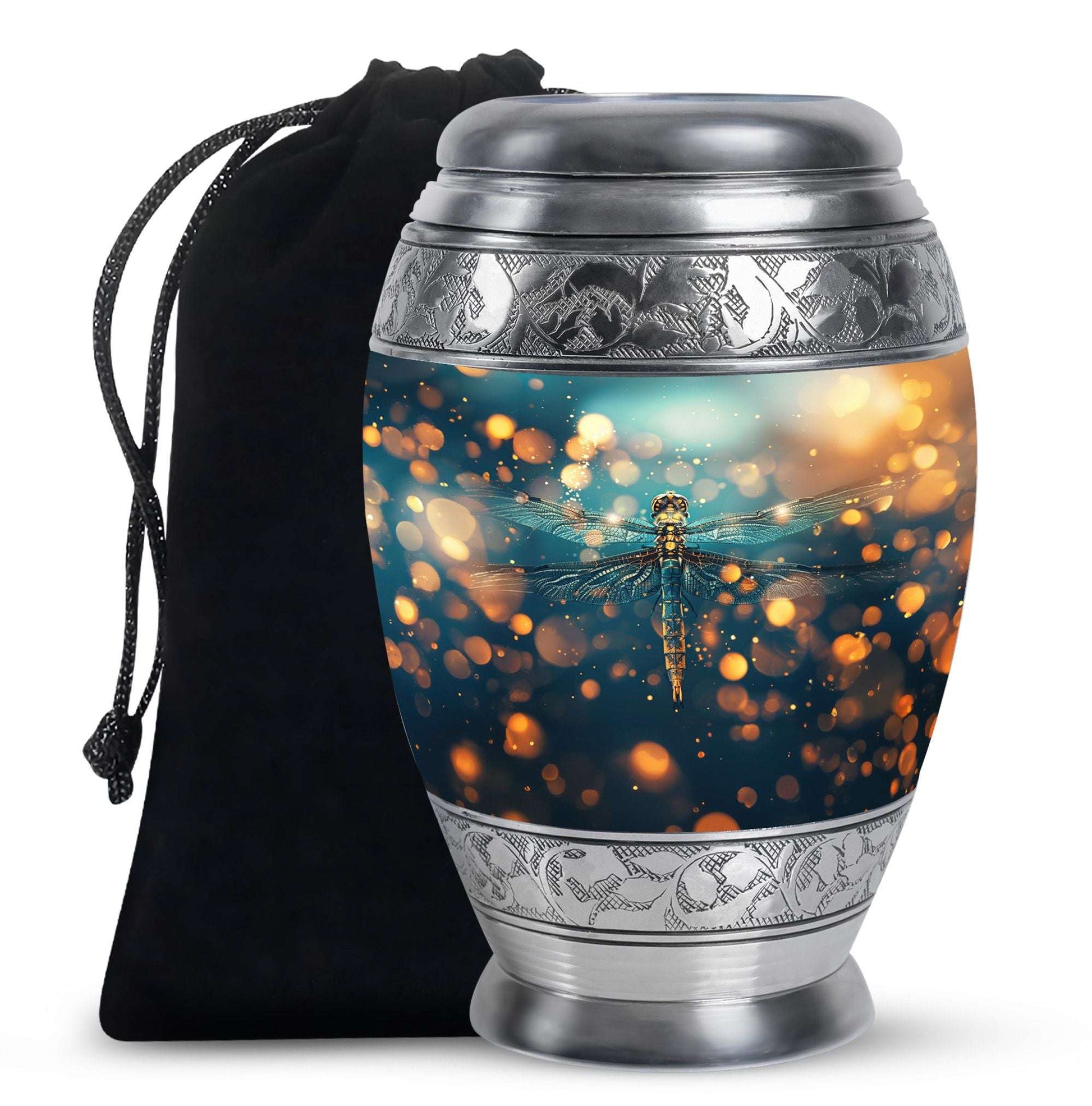 Green Dragonfly Burial Cremation Urns - Large Urn For Ashes For Women