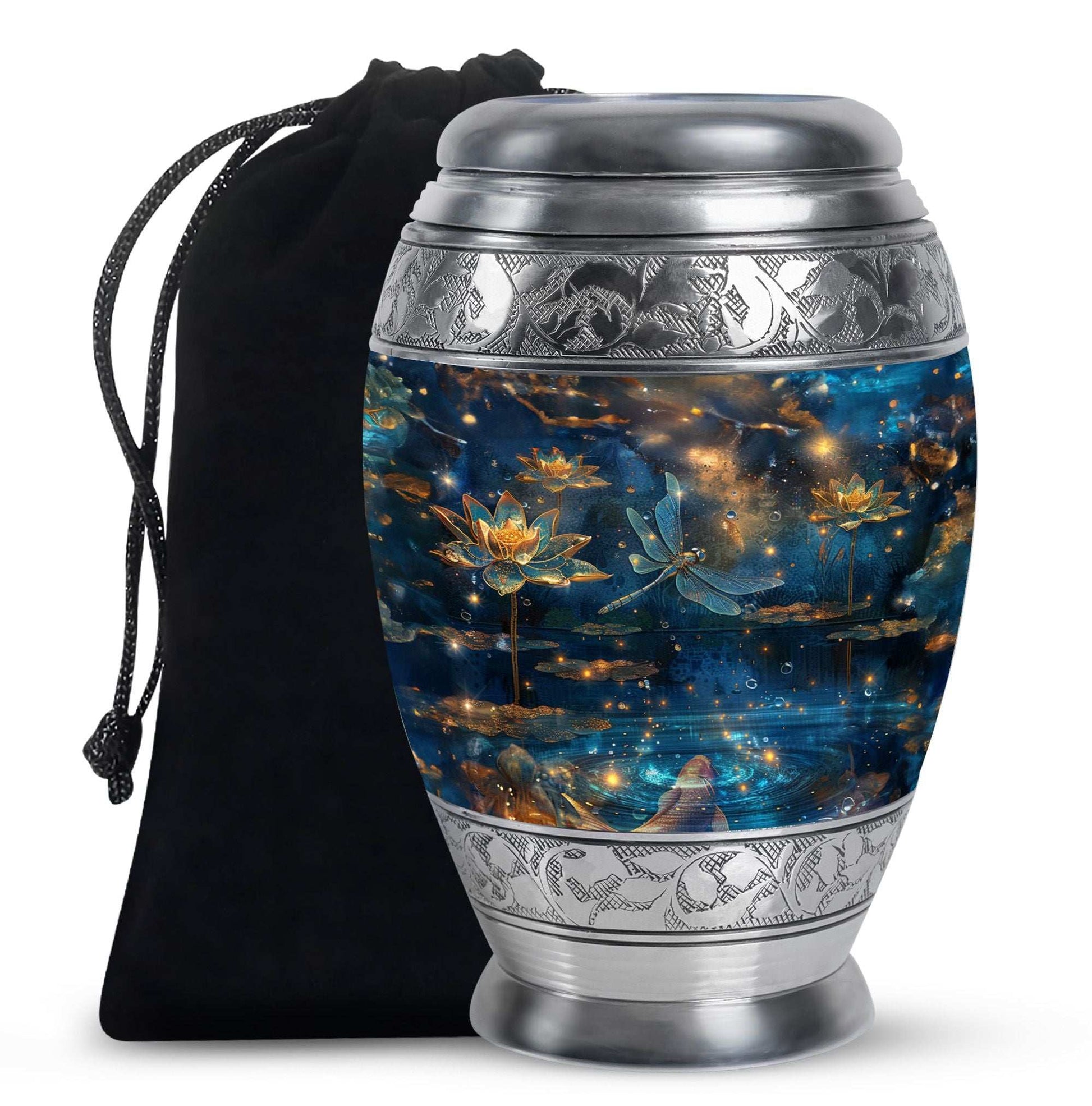 Dragonfly Lotus Cremation Urns For Ashes - Burial Urns For Women