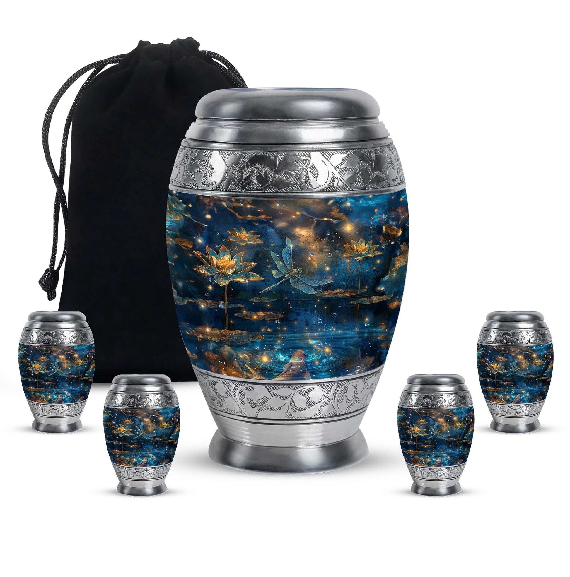 Dragonfly Lotus Cremation Urns For Ashes - Burial Urns For Women