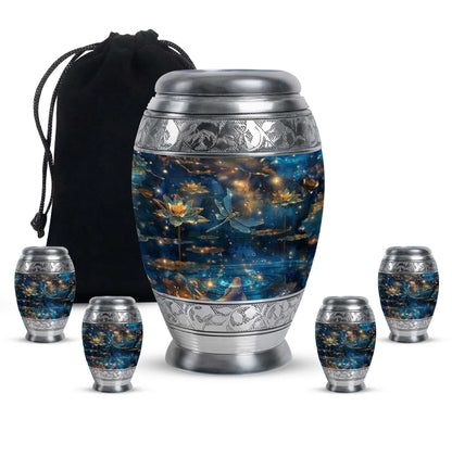 Dragonfly Lotus Cremation Urns For Ashes - Burial Urns For Women