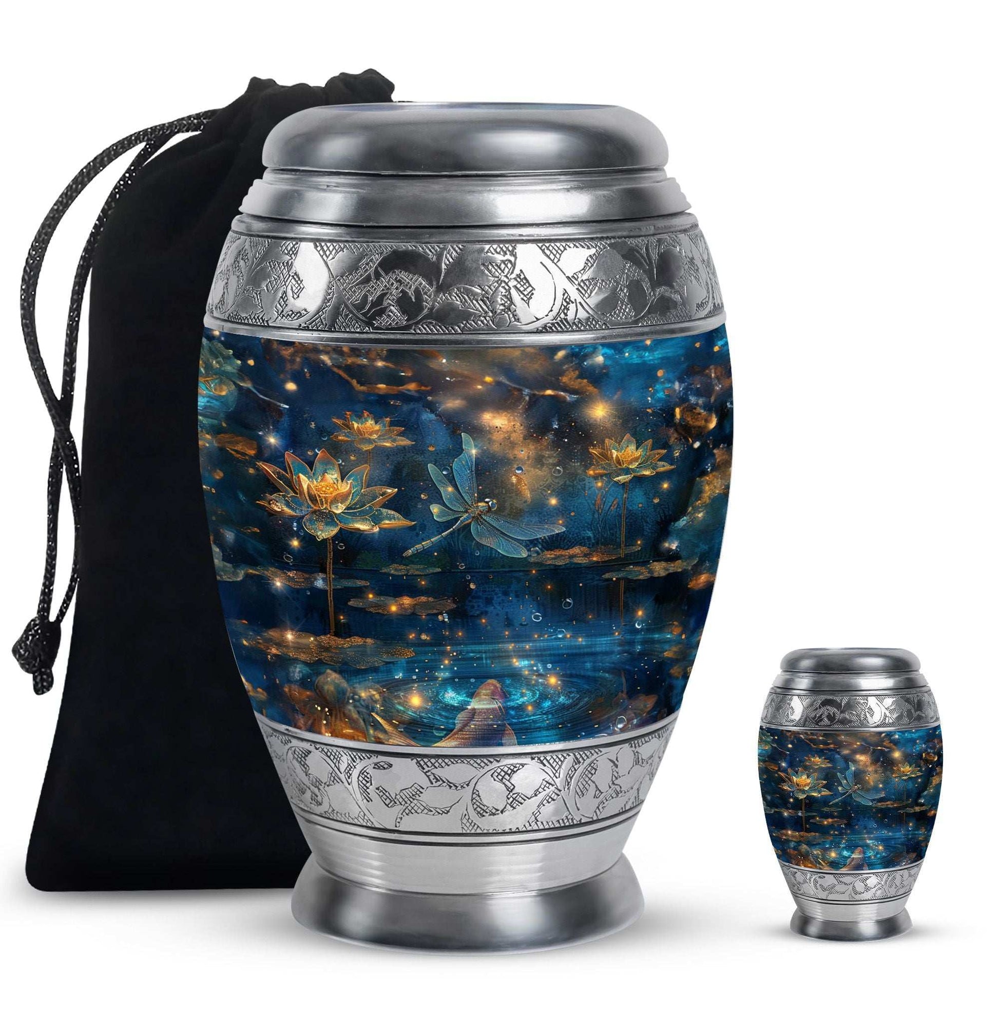 Dragonfly Lotus Cremation Urns For Ashes - Burial Urns For Women