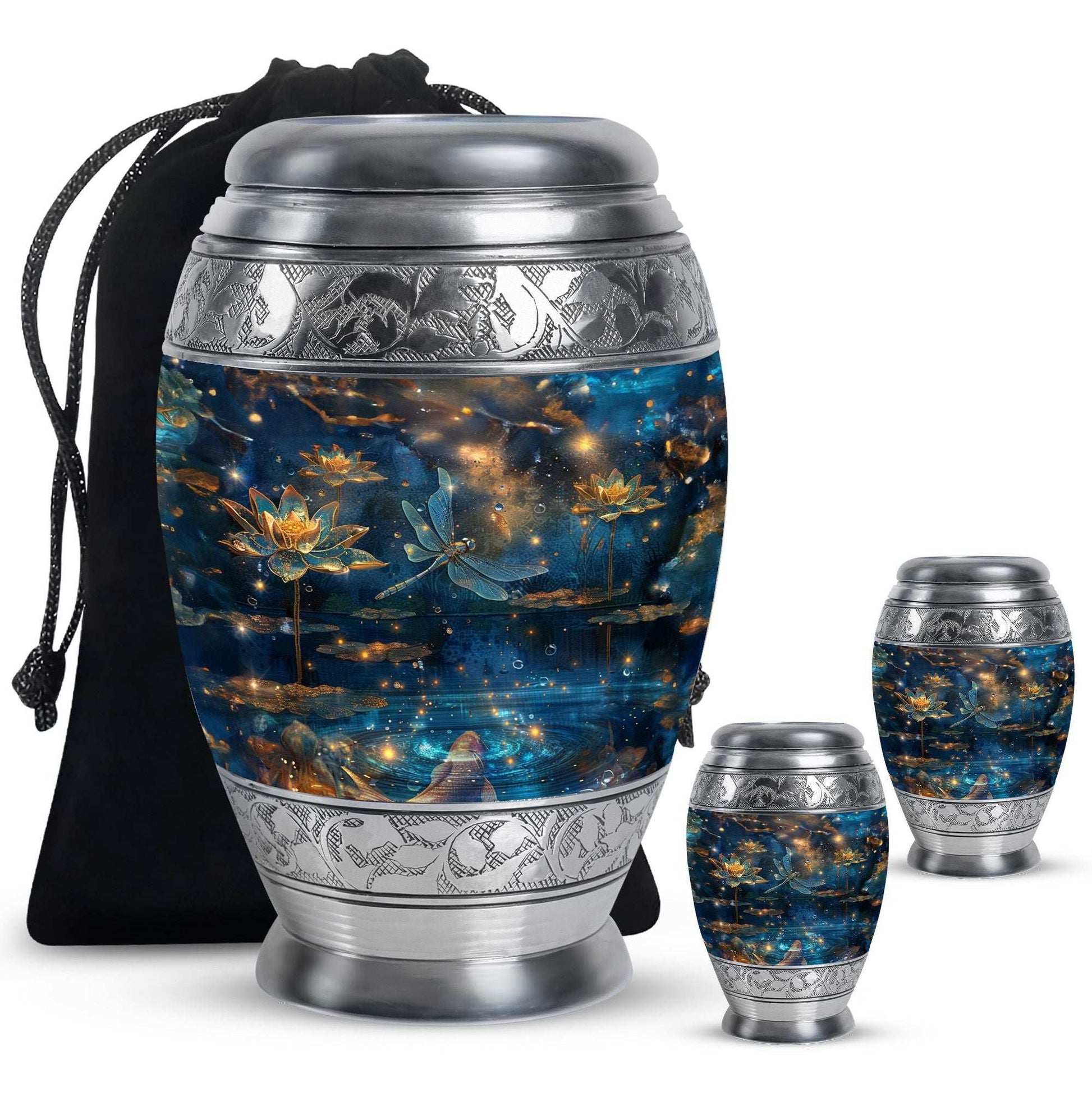 Dragonfly Lotus Cremation Urns For Ashes - Burial Urns For Women