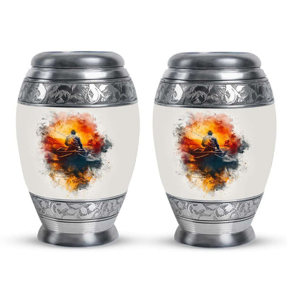 Father Fishing White Burial Urns For Ashes  - Cremation Urns Adults