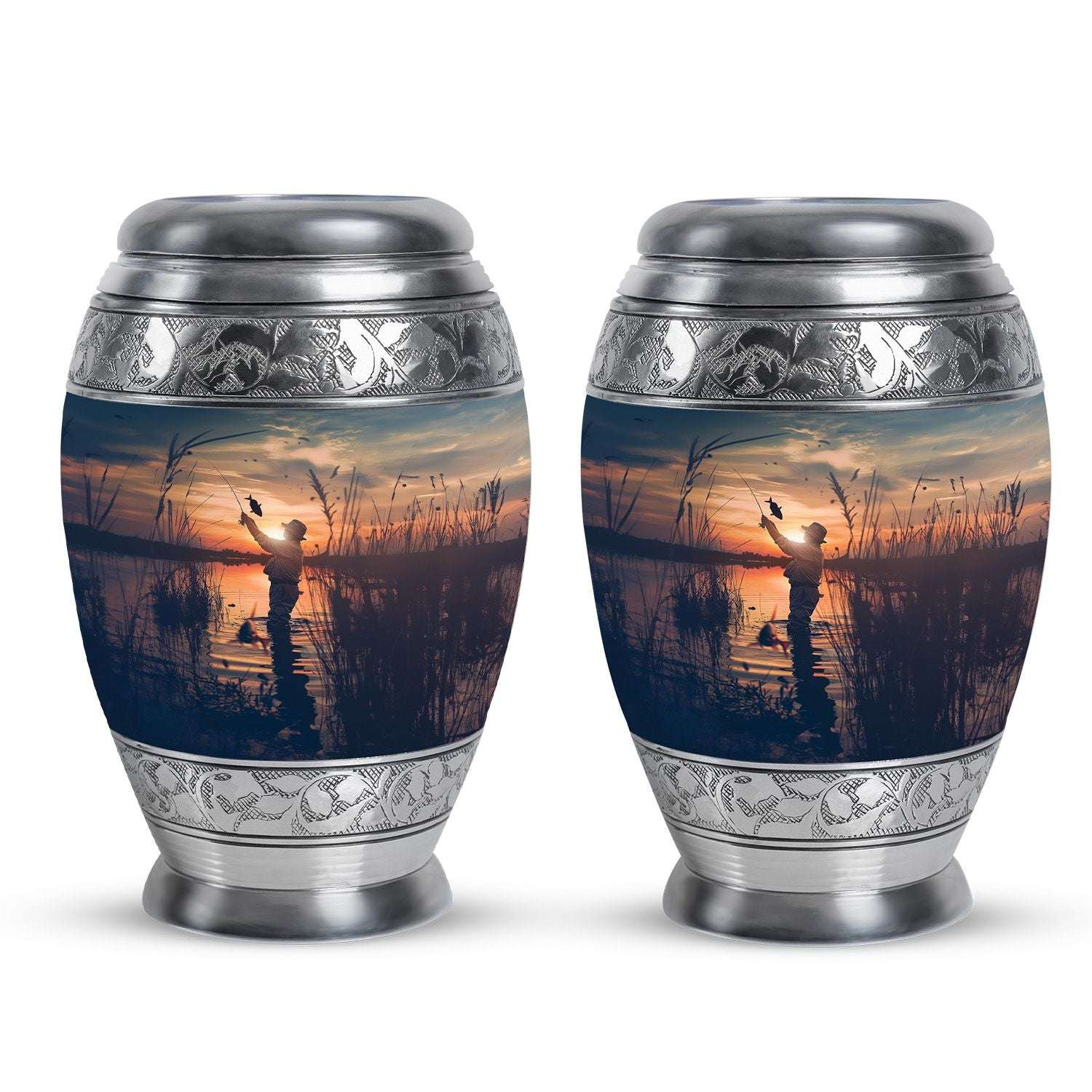 Father Fishing Funeral Urns - Urns For Human Ashes Dad