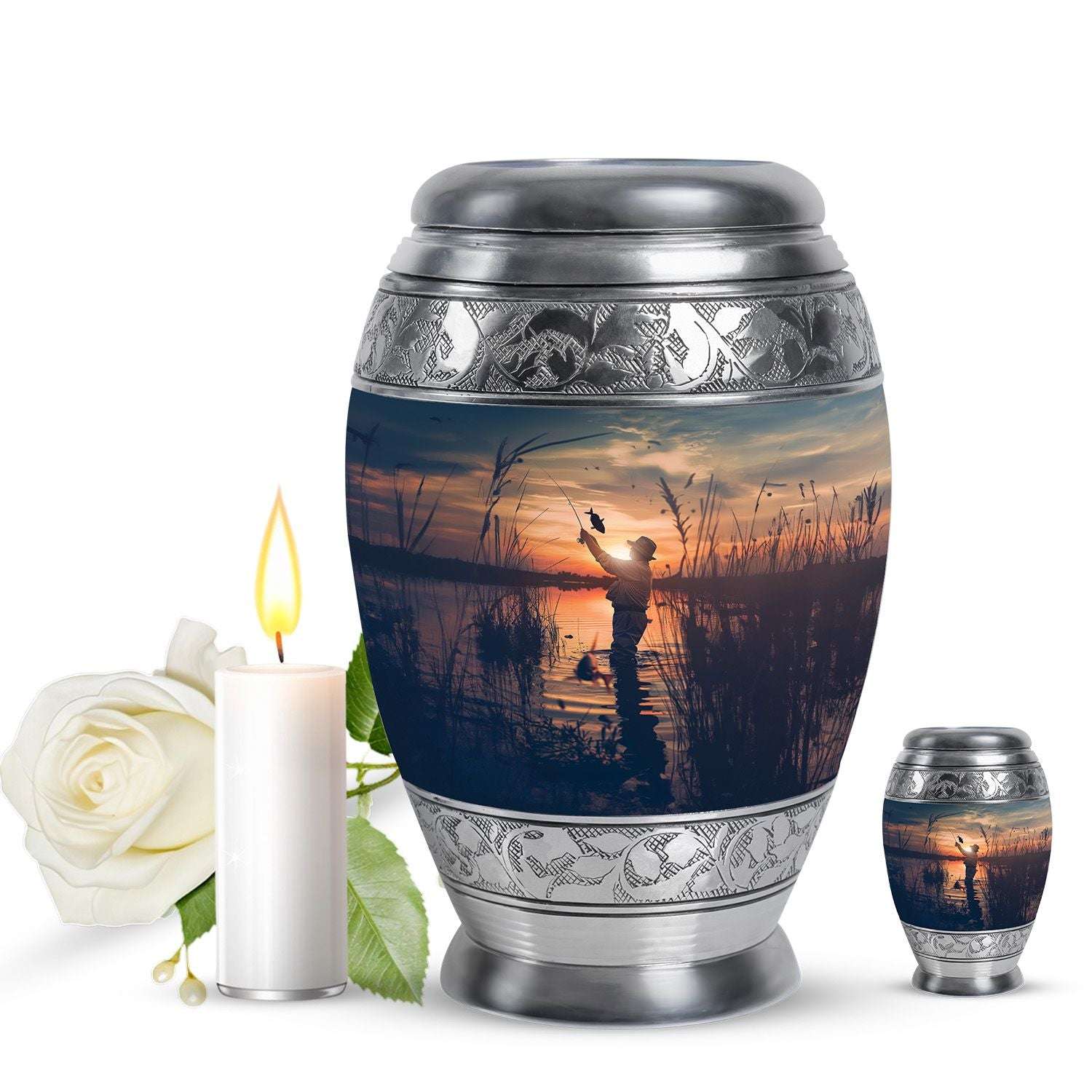 Father Fishing Funeral Urns - Urns For Human Ashes Dad