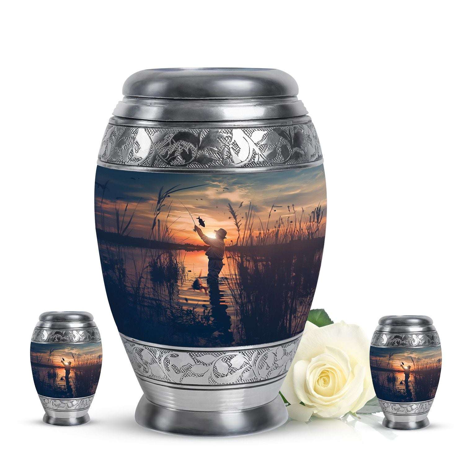 Father Fishing Funeral Urns - Urns For Human Ashes Dad