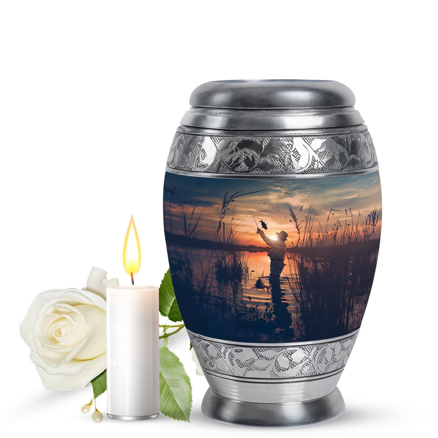 Fishing Memorial Urn For Dad – Cremation Urn for Fisherman’s Ashes