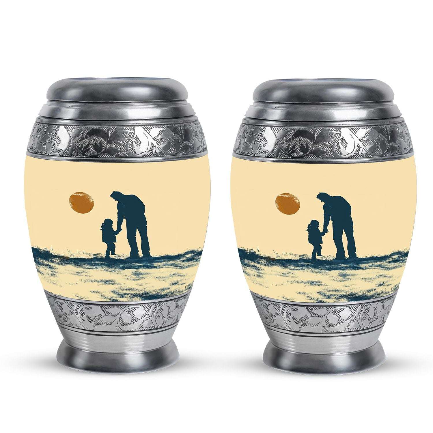 Father and Daughter Cremation Urns - Decorative Urn For Human Ashes