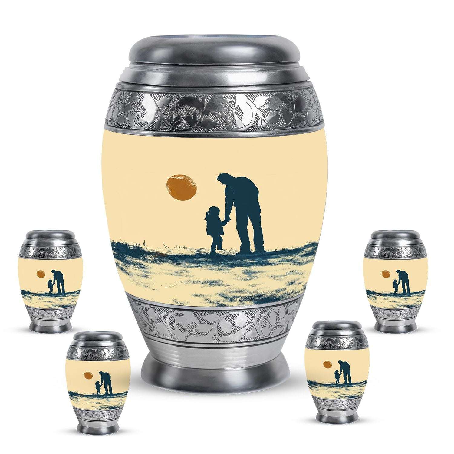 Father and Daughter Cremation Urns - Decorative Urn For Human Ashes