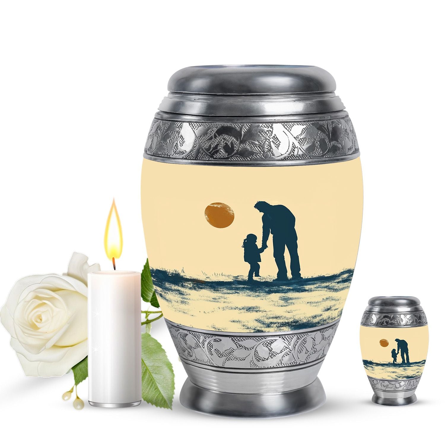 Father and Daughter Cremation Urns - Decorative Urn For Human Ashes