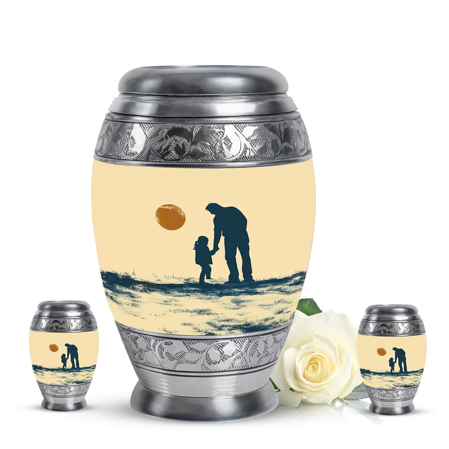 Father and Daughter Cremation Urns - Decorative Urn For Human Ashes