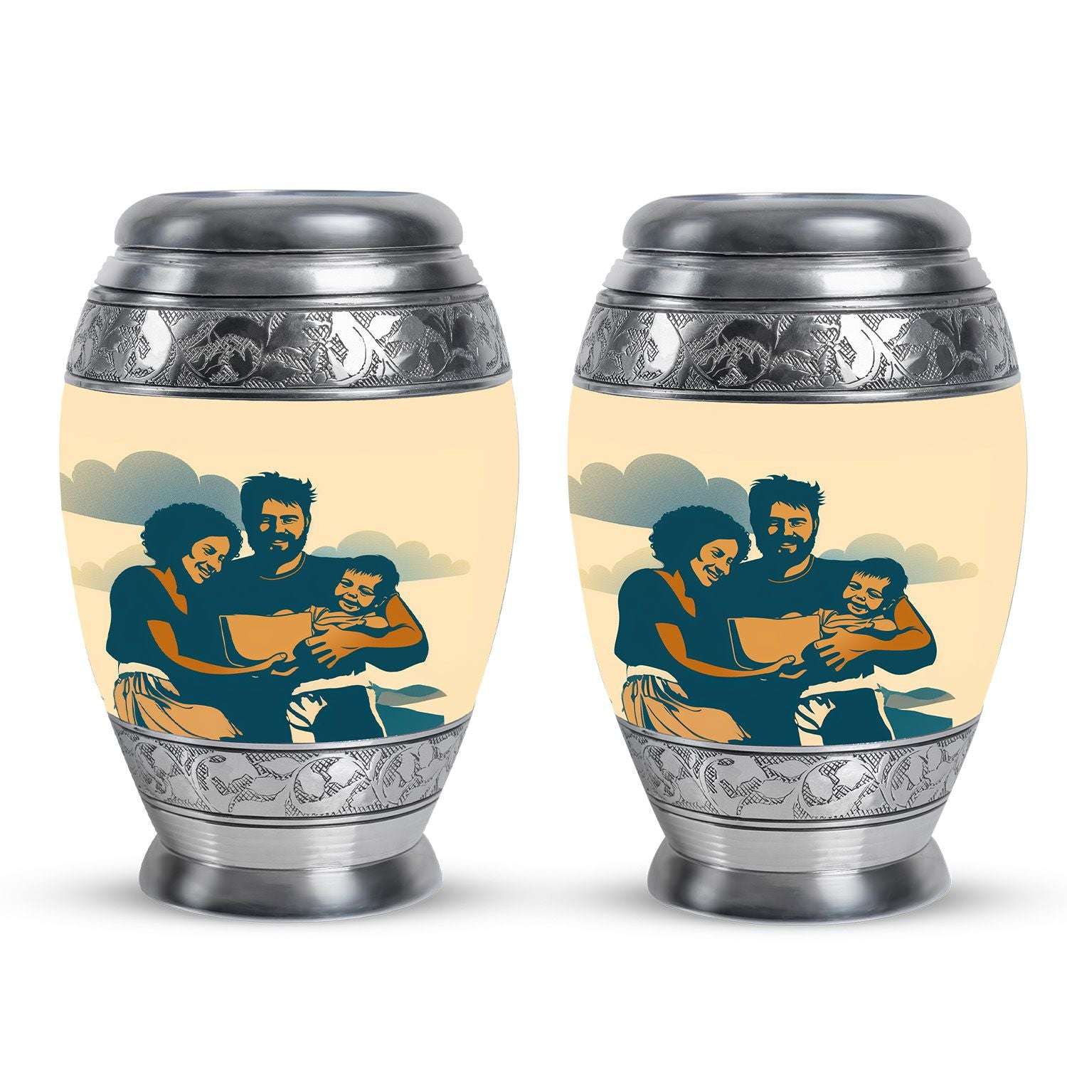 Decorative Funeral Urns For Beautiful Family - Large Cremation Urns