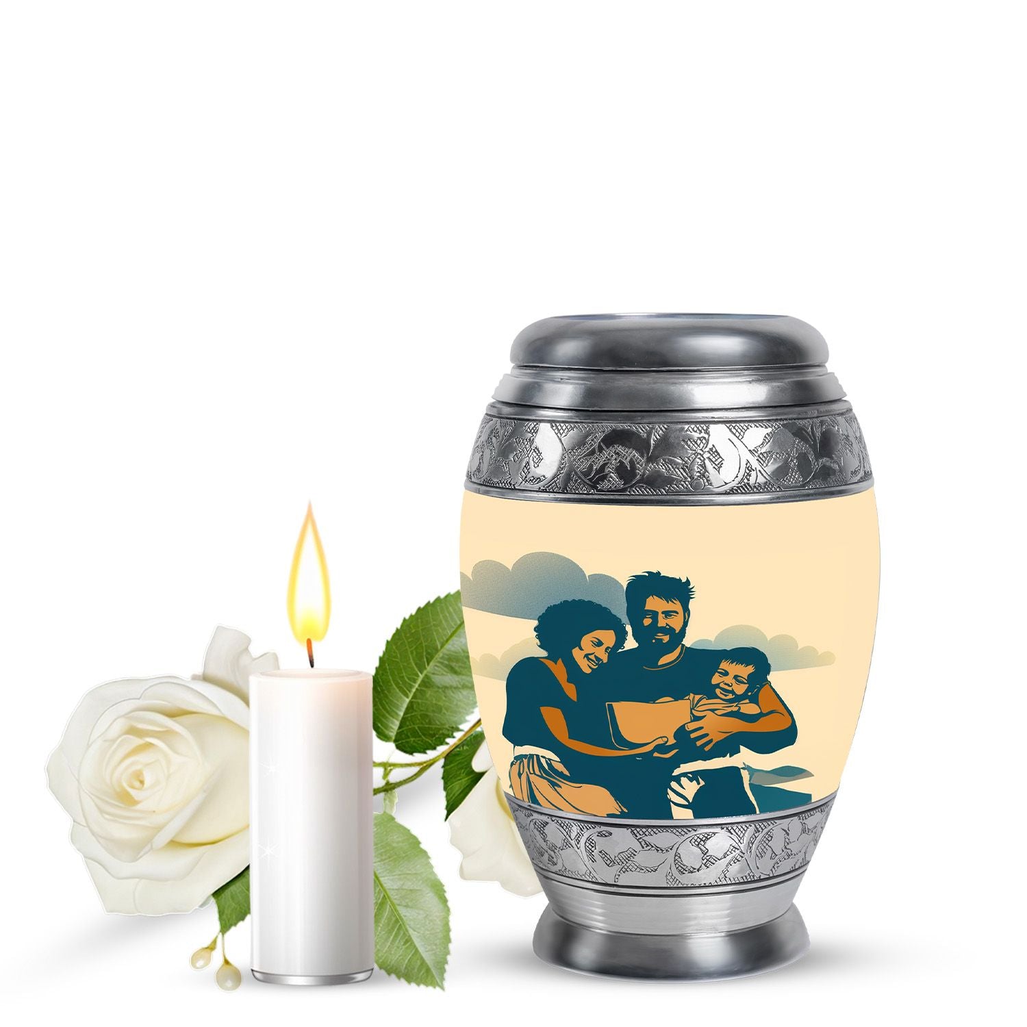 Decorative Funeral Urns For Beautiful Family - Large Cremation Urns