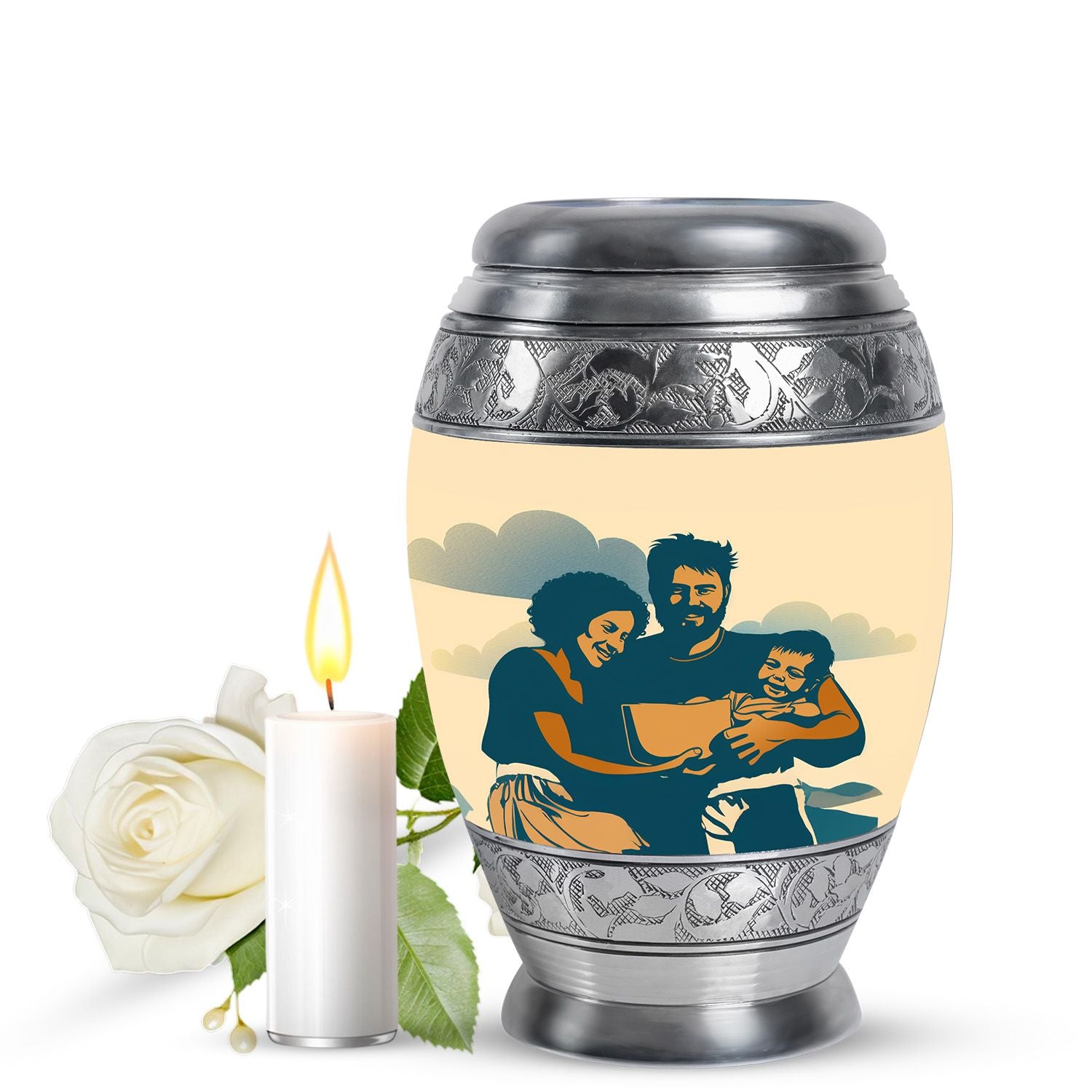 Decorative Funeral Urns For Beautiful Family - Large Cremation Urns