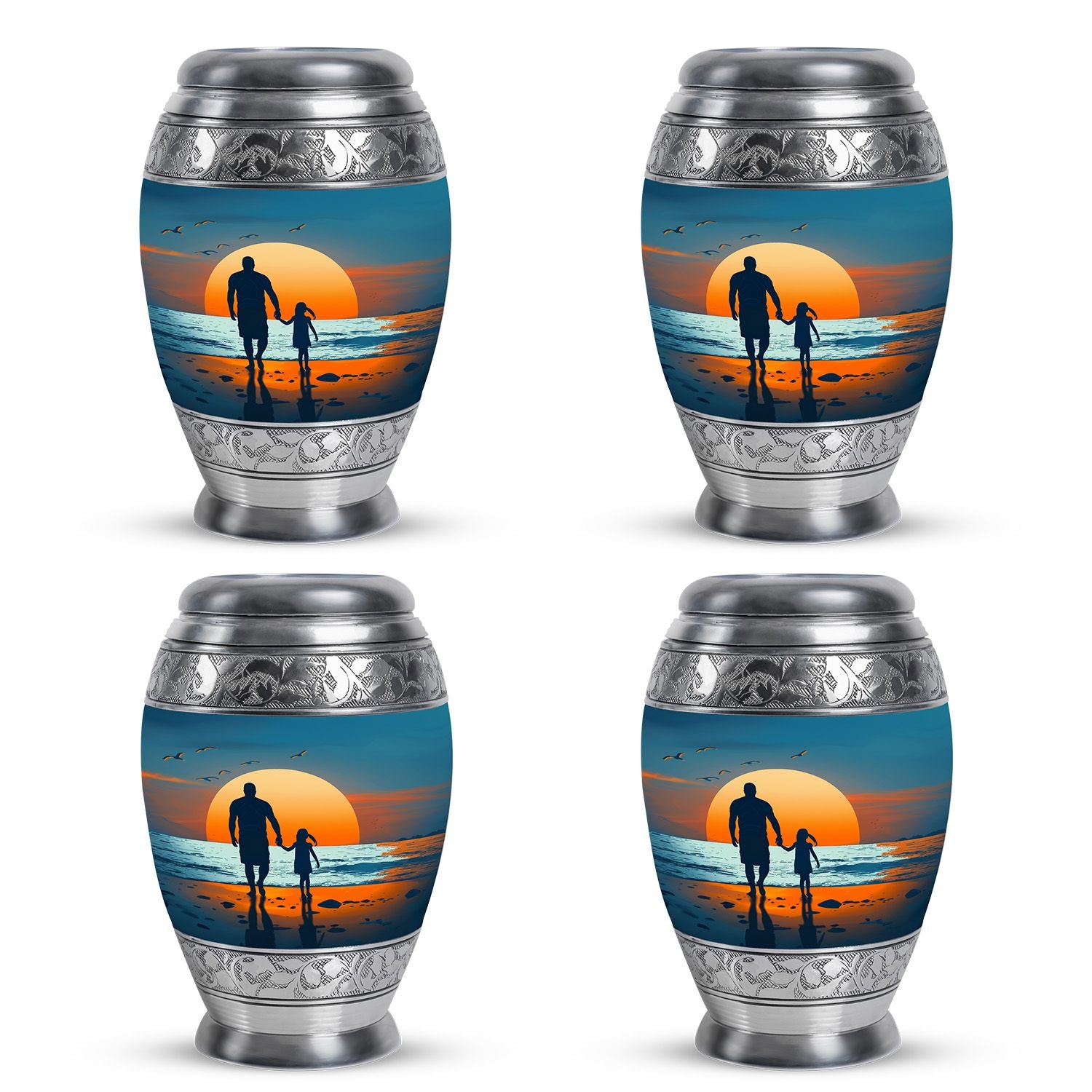 Memorial Father Daughter Urn For Burial Ashes - Cremation Urns Large